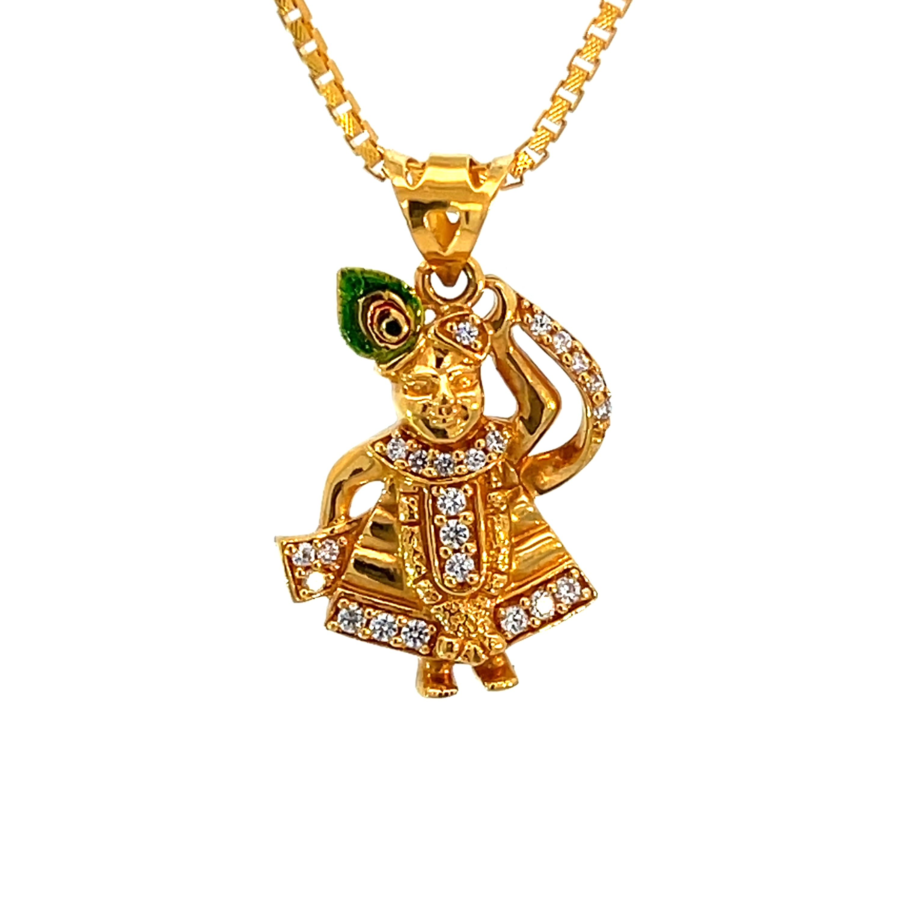 22k Yellow Gold Shrinathji Religious Large Pendants with gold weight of 6.69g