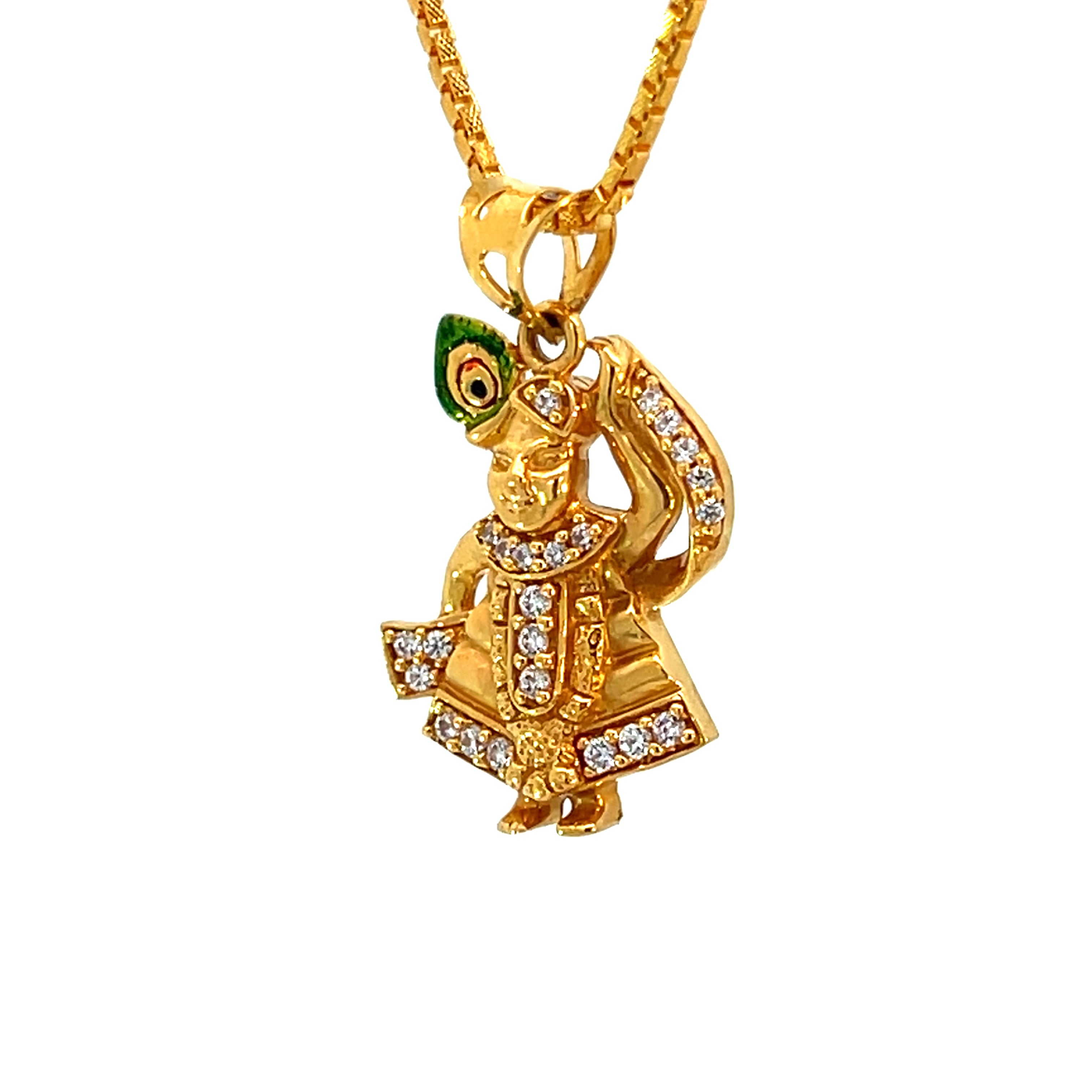 22k Yellow Gold Shrinathji Religious Large Pendants with gold weight of 6.69g