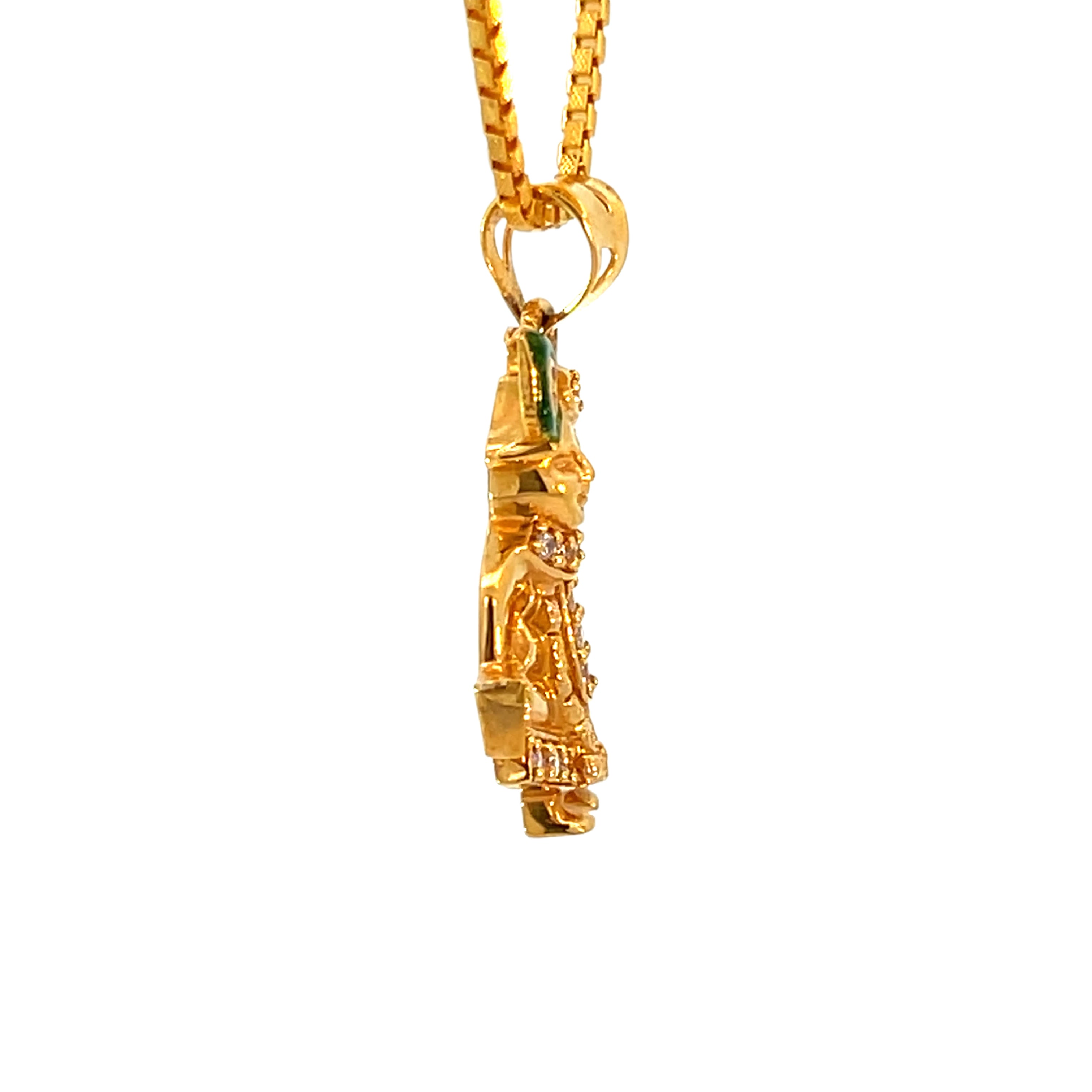 22k Yellow Gold Shrinathji Religious Large Pendants with gold weight of 6.69g