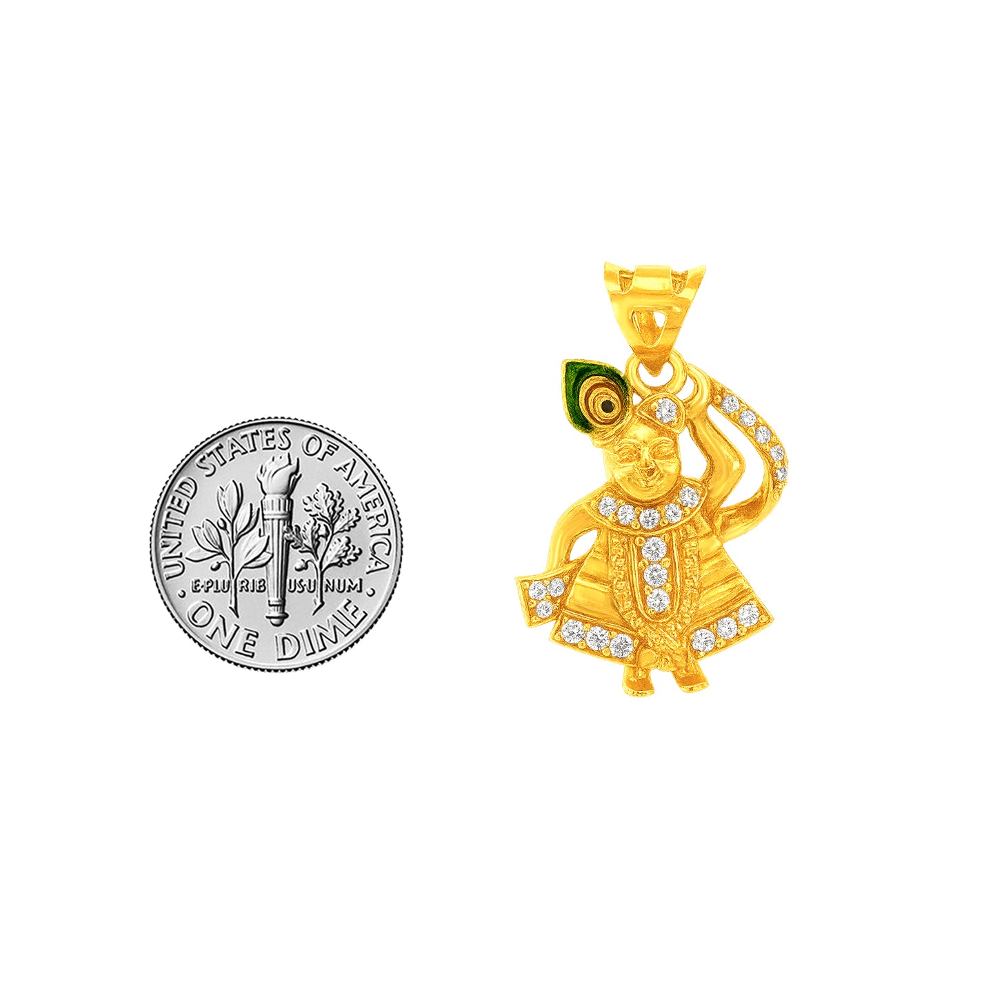 22k Yellow Gold Shrinathji Religious Large Pendants with gold weight of 6.69g