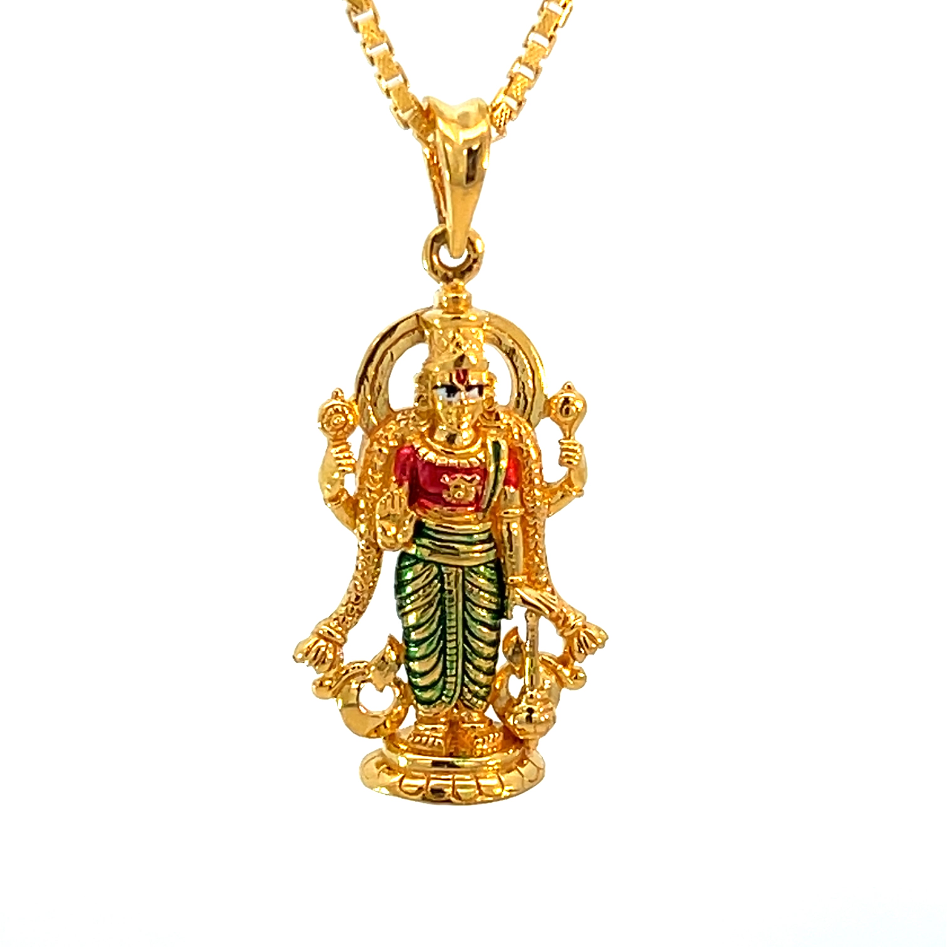 22k Yellow Gold Lakshmi Religious Large Pendants with gold weight of 5.44g