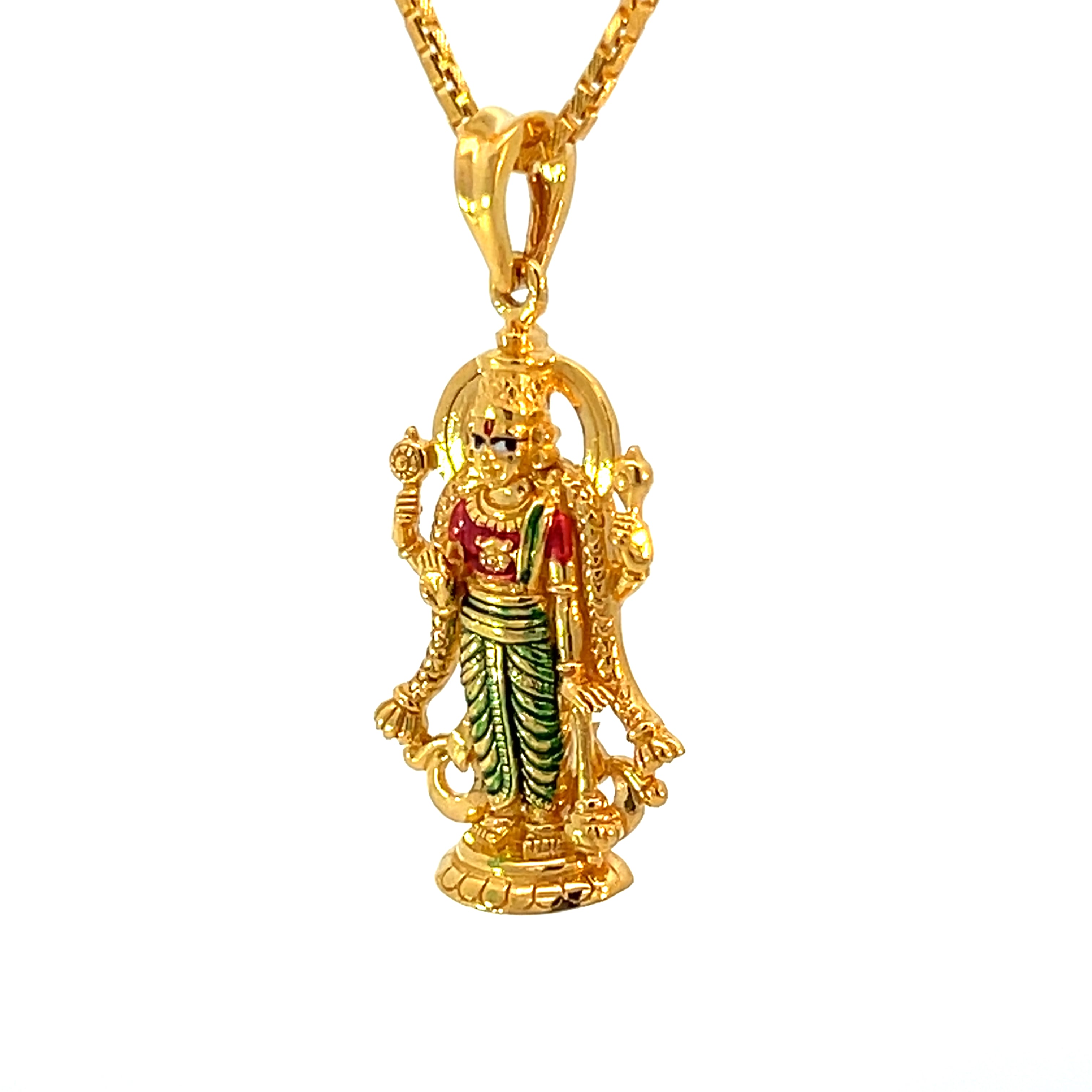 22k Yellow Gold Lakshmi Religious Large Pendants with gold weight of 5.44g