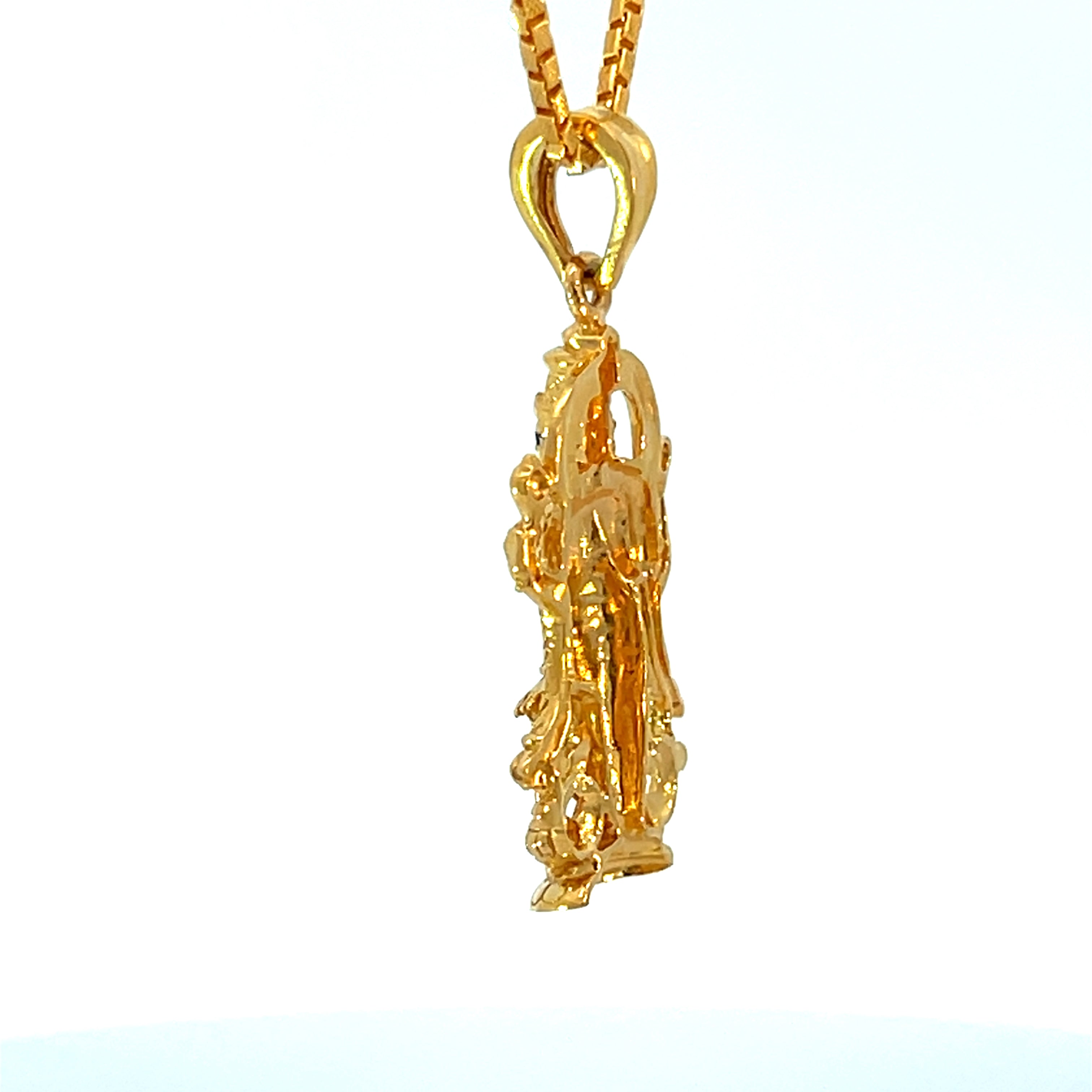 22k Yellow Gold Lakshmi Religious Large Pendants with gold weight of 5.44g