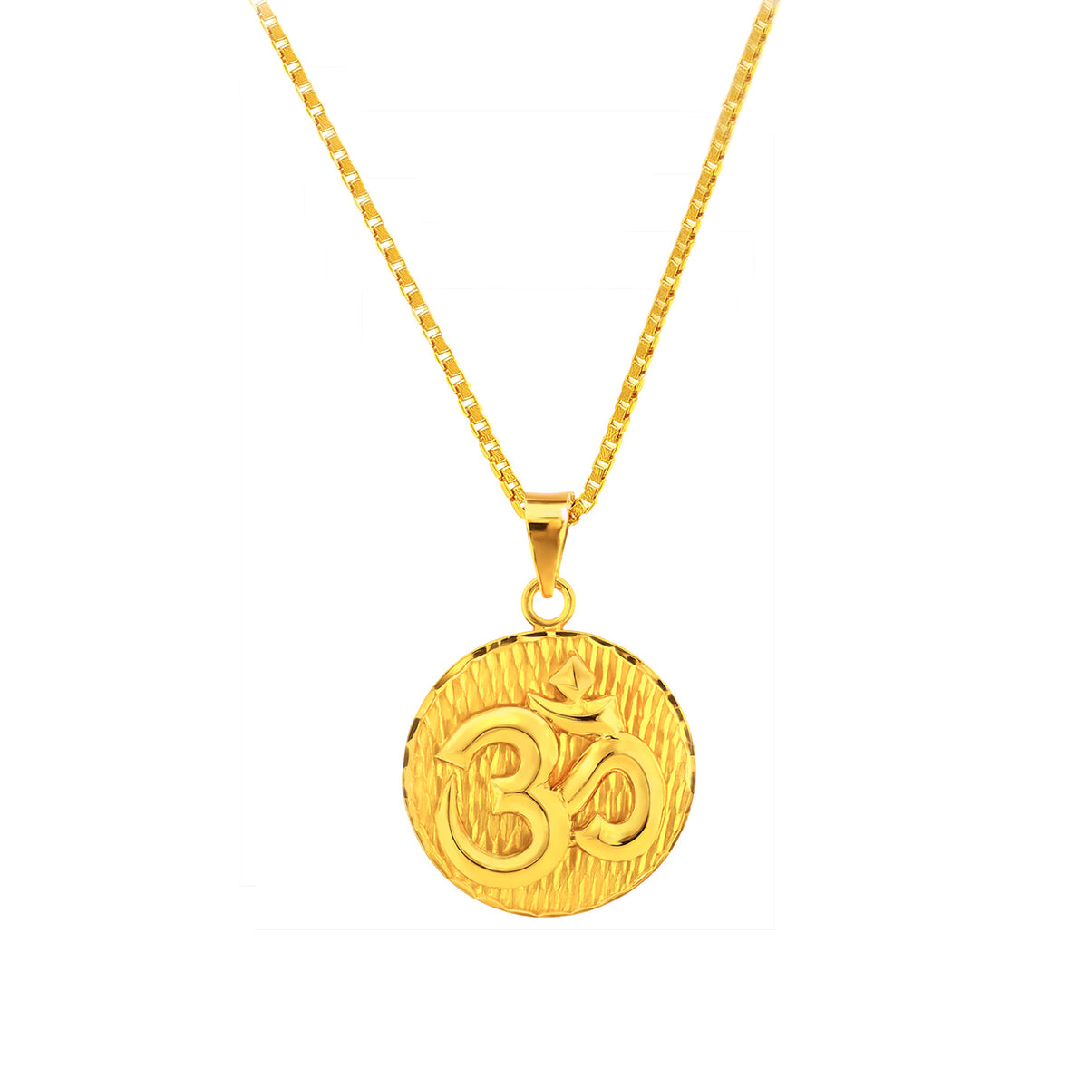 22k Yellow Gold Om Religious Large Pendant with gold weight of 15.35g