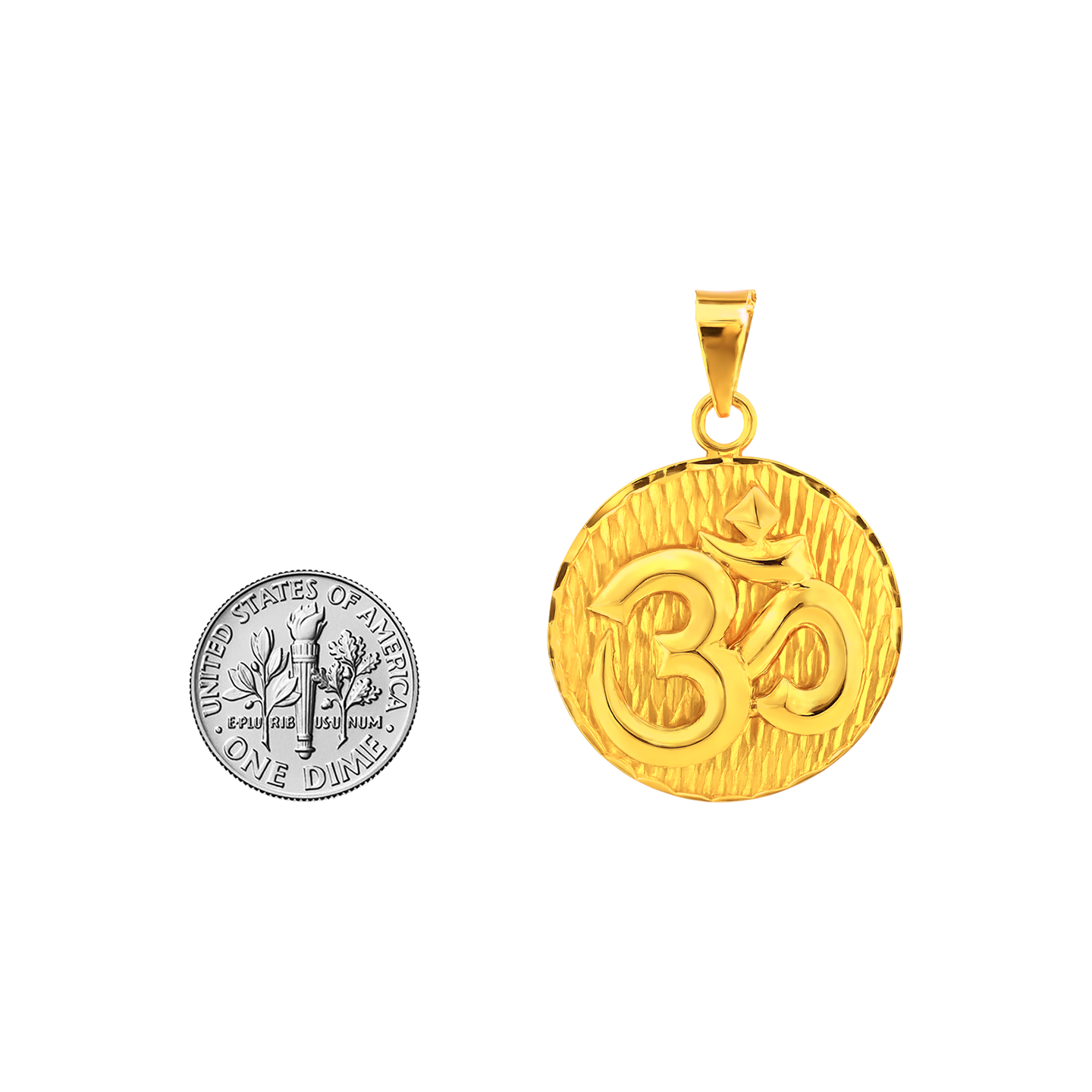 22k Yellow Gold Om Religious Large Pendants with gold weight of 15.35g