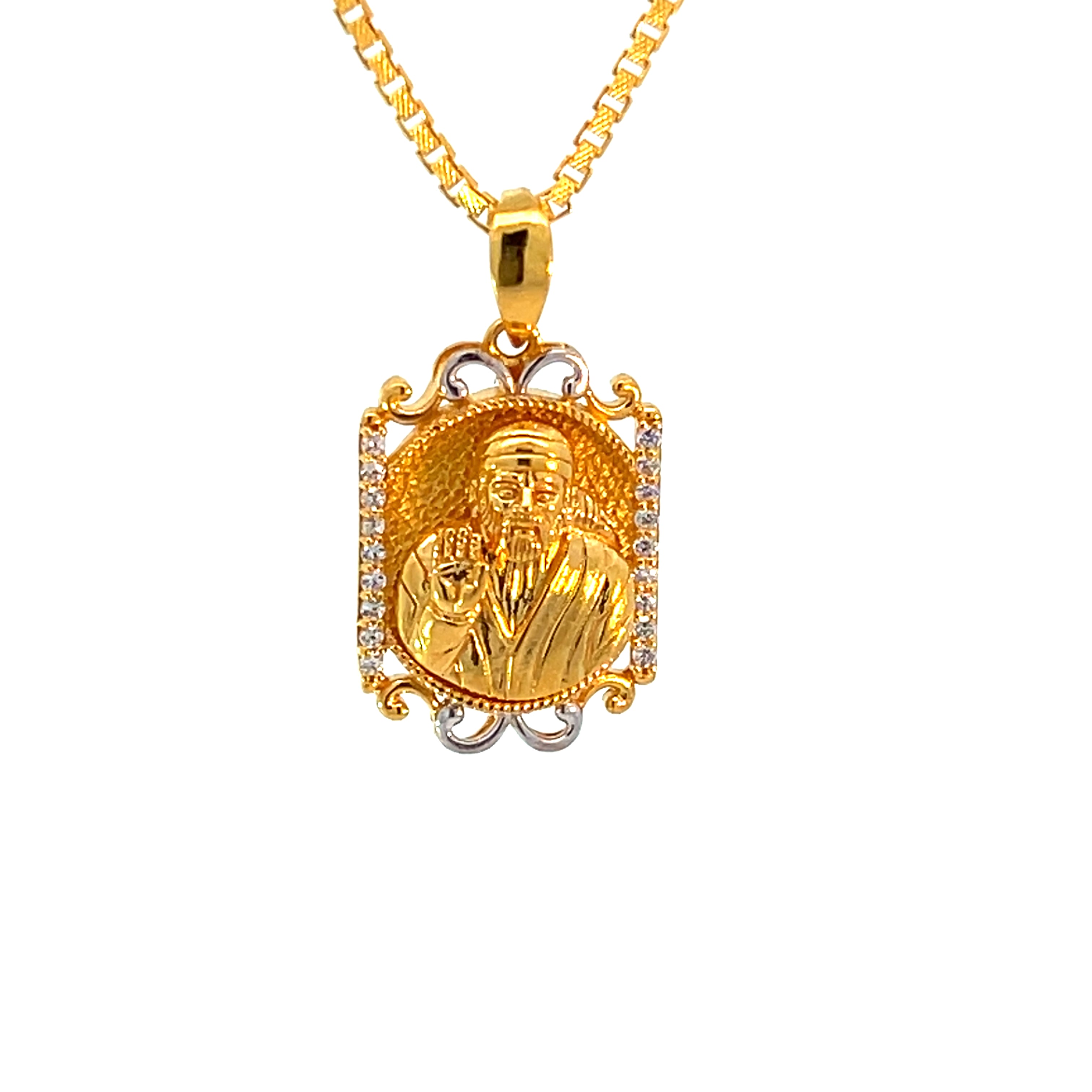 22k Yellow Gold Religious Sai Baba Medium Pendants with gold weight of 5.4g