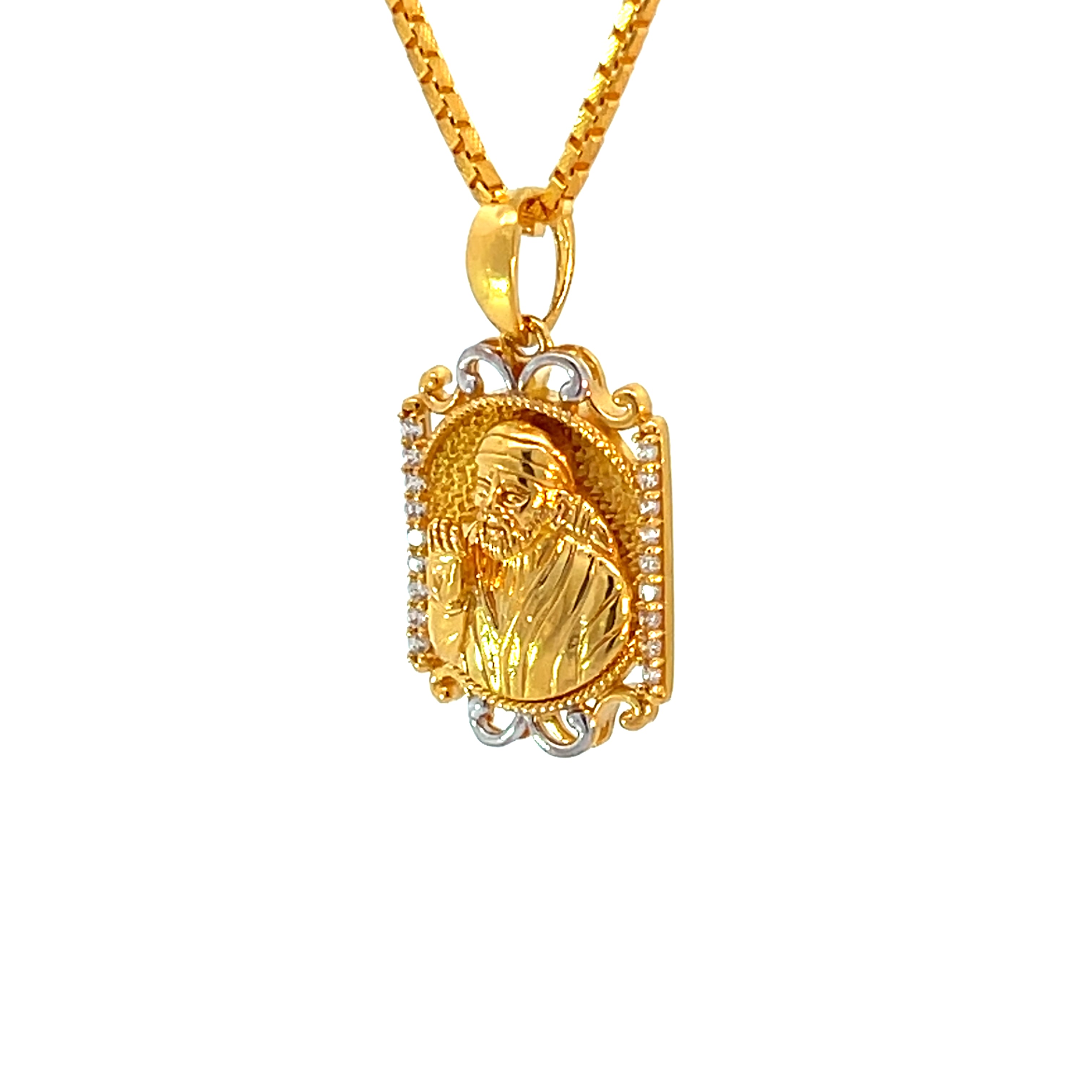 22k Yellow Gold Religious Sai Baba Medium Pendants with gold weight of 5.4g