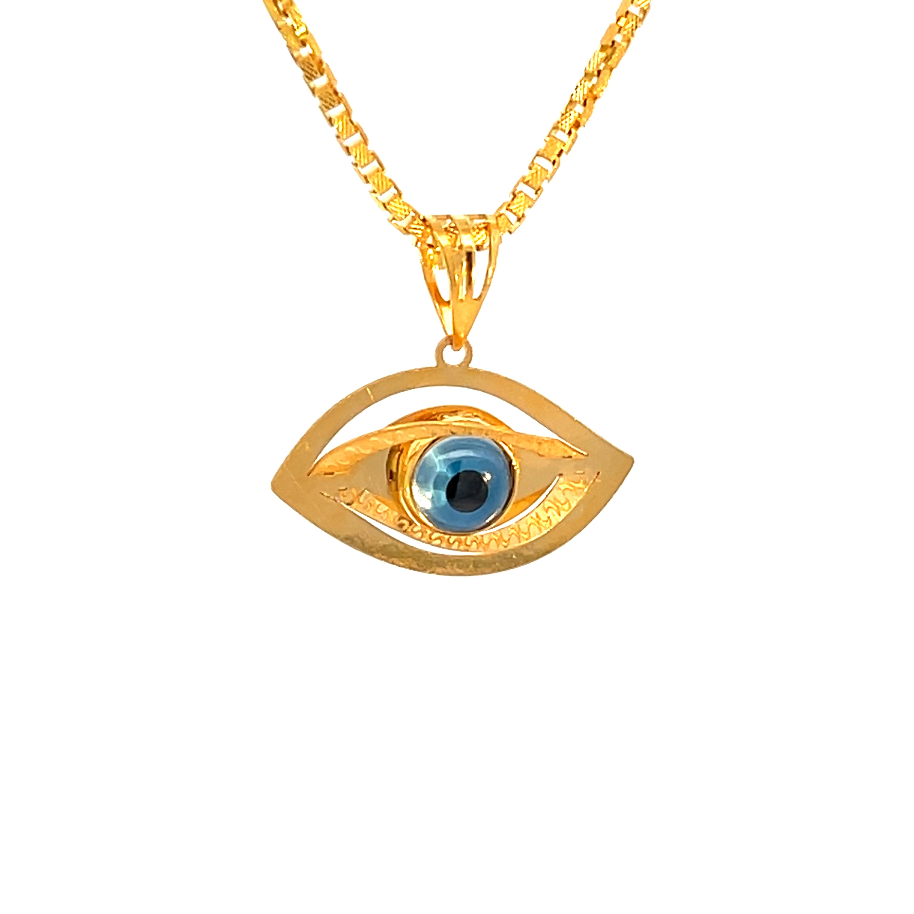 22k Yellow Gold Religious Evil Eye Medium Pendants with gold weight of 1.59g