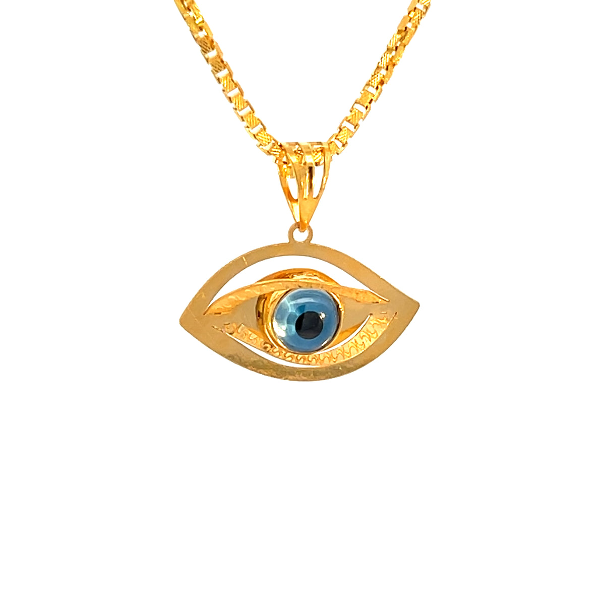 22k Yellow Gold Religious Evil Eye Medium Pendants with gold weight of 1.59g