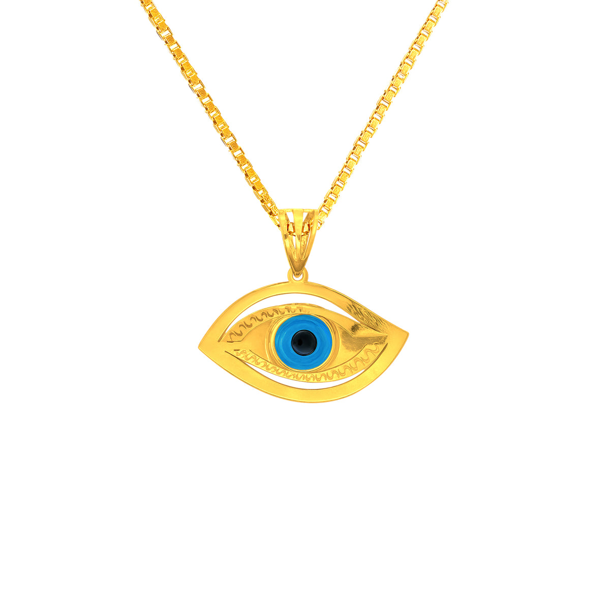 22k Yellow Gold Religious Evil Eye Medium Pendants with gold weight of 1.59g