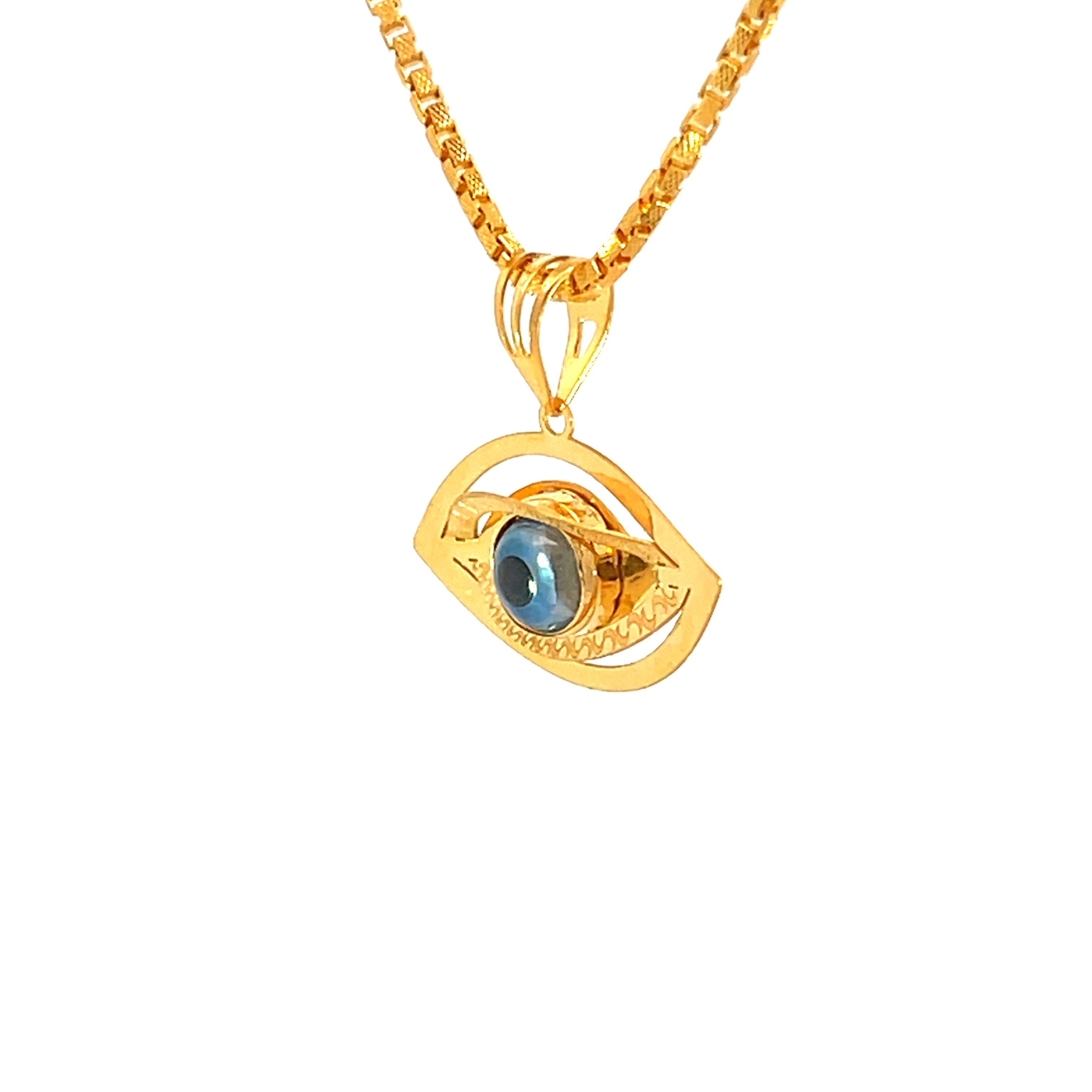 22k Yellow Gold Religious Evil Eye Medium Pendants with gold weight of 1.59g