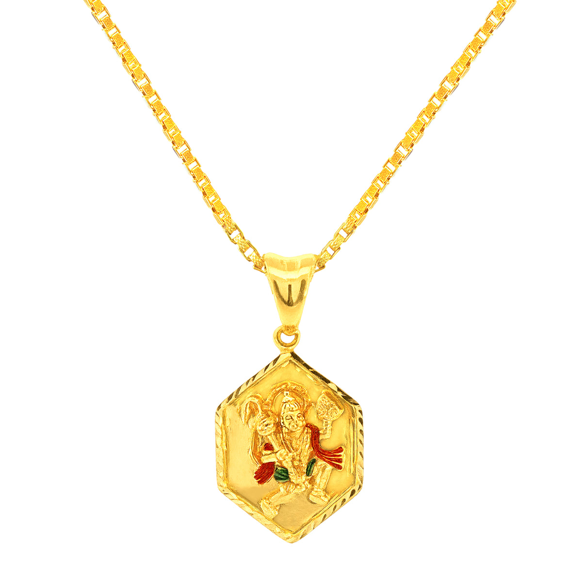 22k Yellow Gold Religious Hanuman Medium Pendants with gold weight of 6.88g