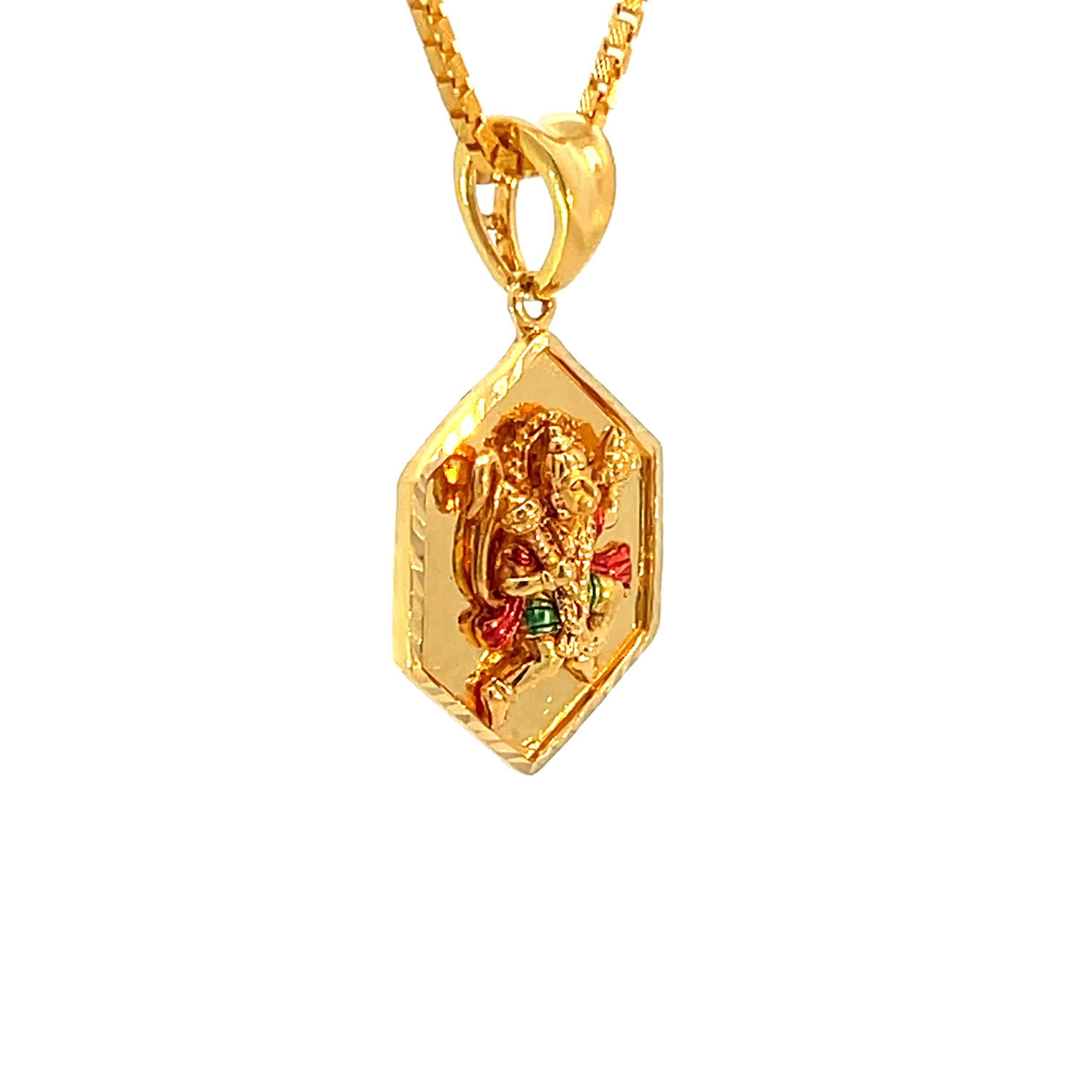 22k Yellow Gold Religious Hanuman Medium Pendants with gold weight of 6.88g