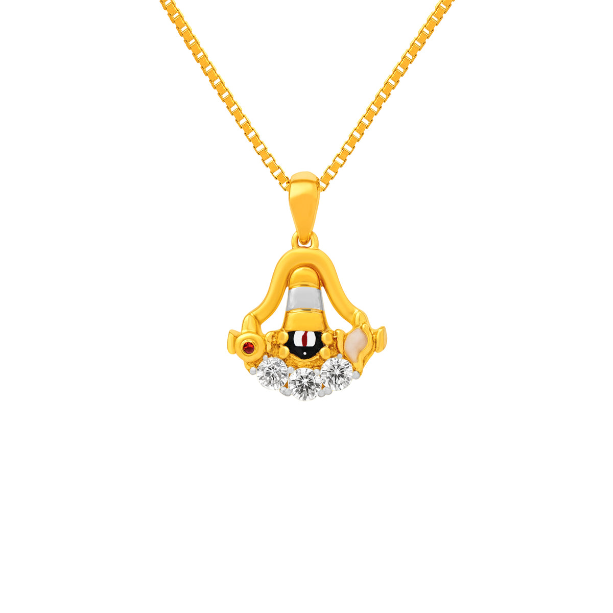 22k Yellow Gold Religious Tirupati Balaji Small Pendants with gold weight of 3.37g