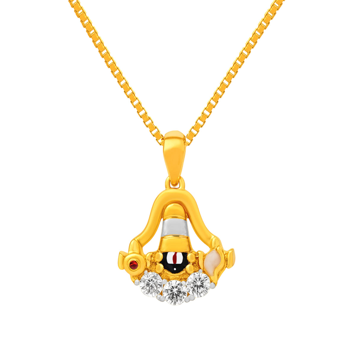 22k Yellow Gold Religious Tirupati Balaji Small Pendant with gold weight of 3.37g