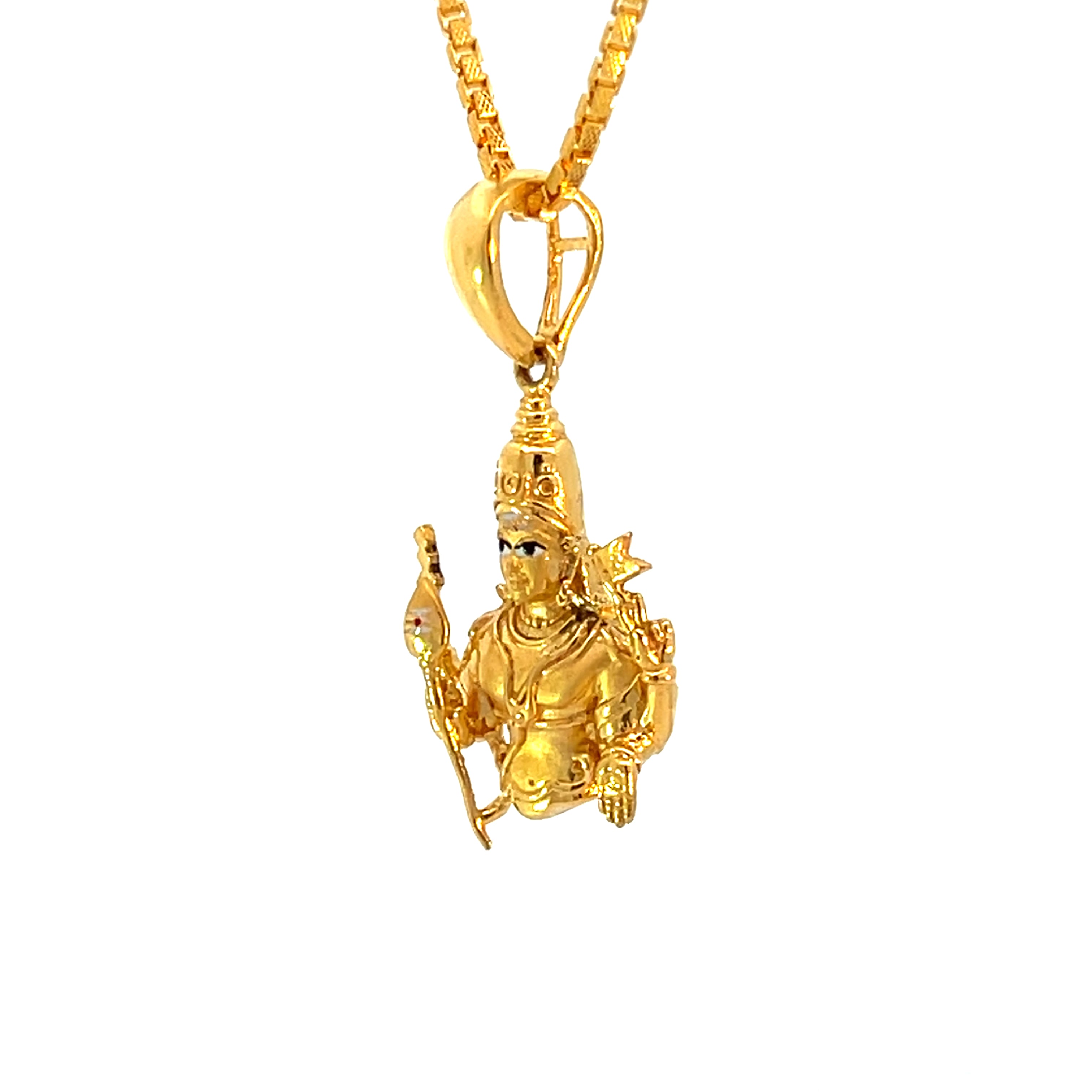 22k Yellow Gold Religious Vishnu Medium Pendants with gold weight of 5.57g