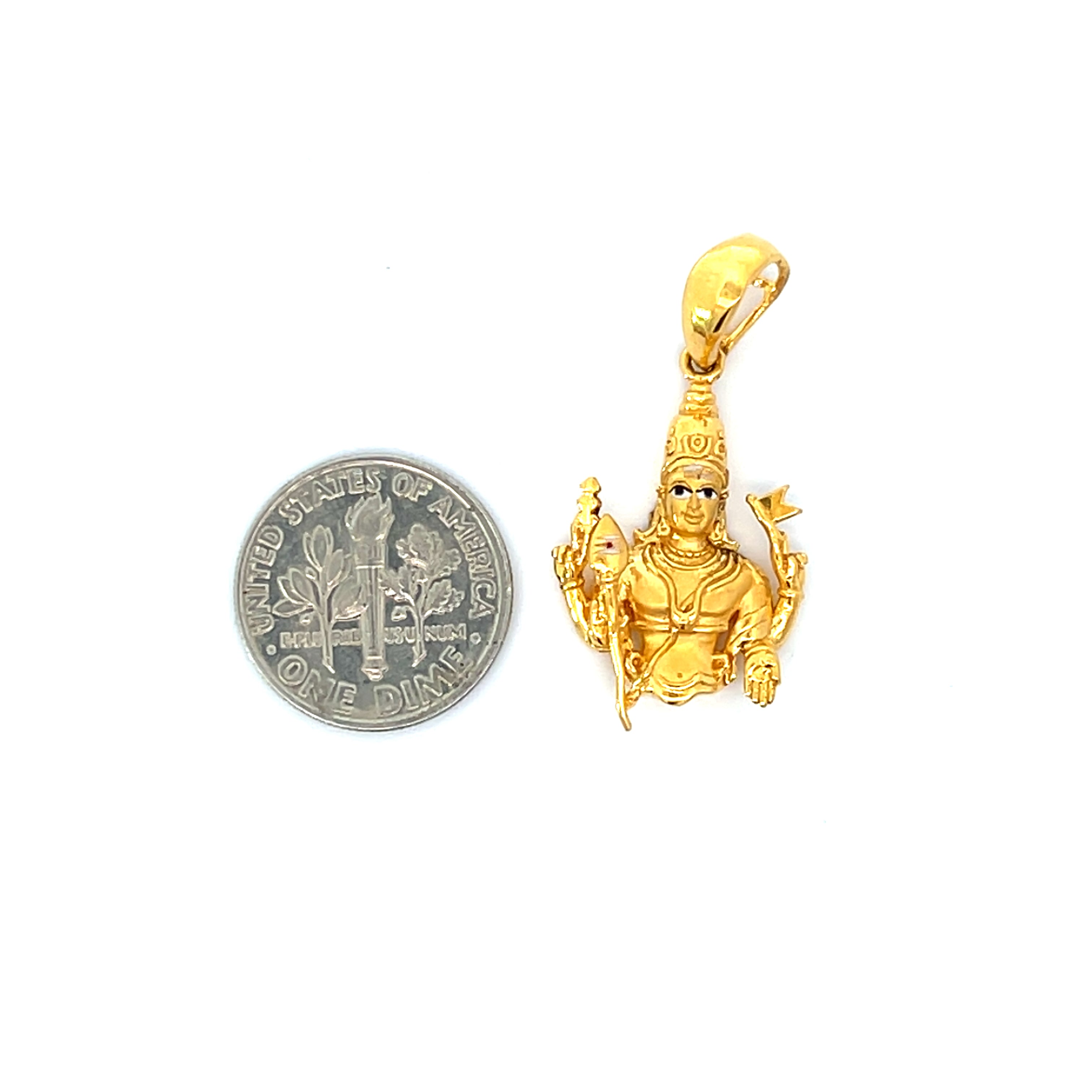 22k Yellow Gold Religious Vishnu Medium Pendants with gold weight of 5.57g