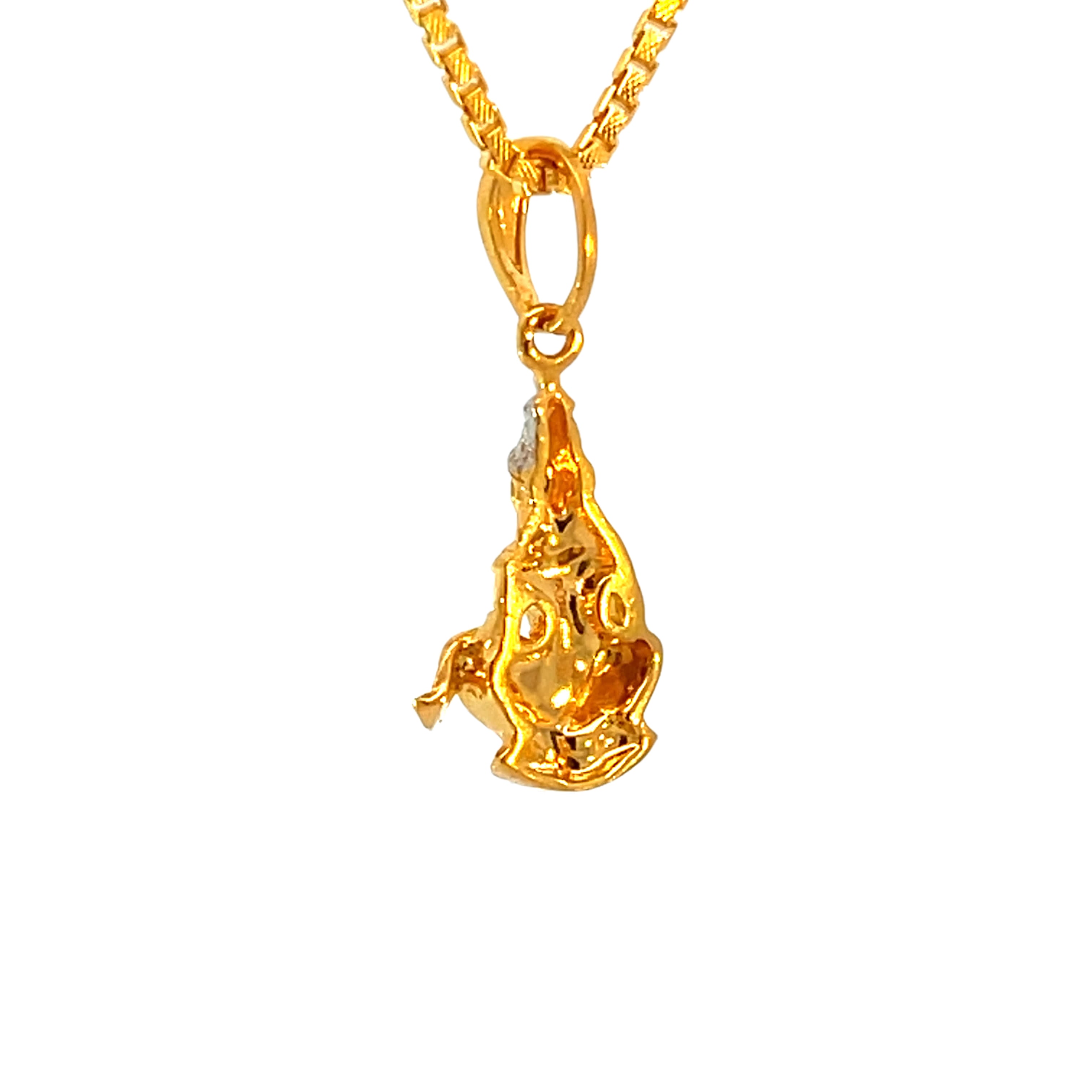 22k Yellow Gold Religious Parvati Small Pendants with gold weight of 2.93g