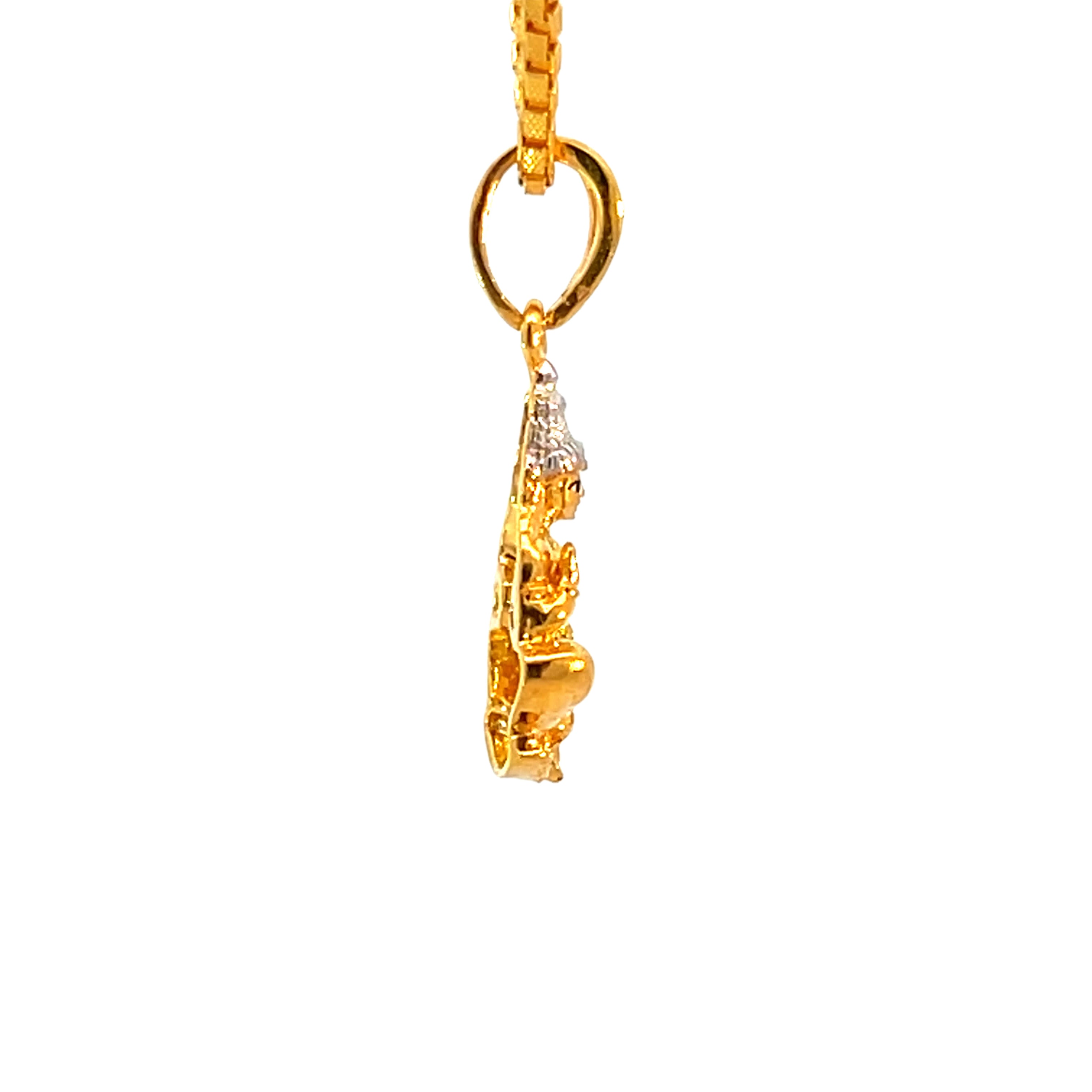 22k Yellow Gold Religious Parvati Small Pendants with gold weight of 2.93g