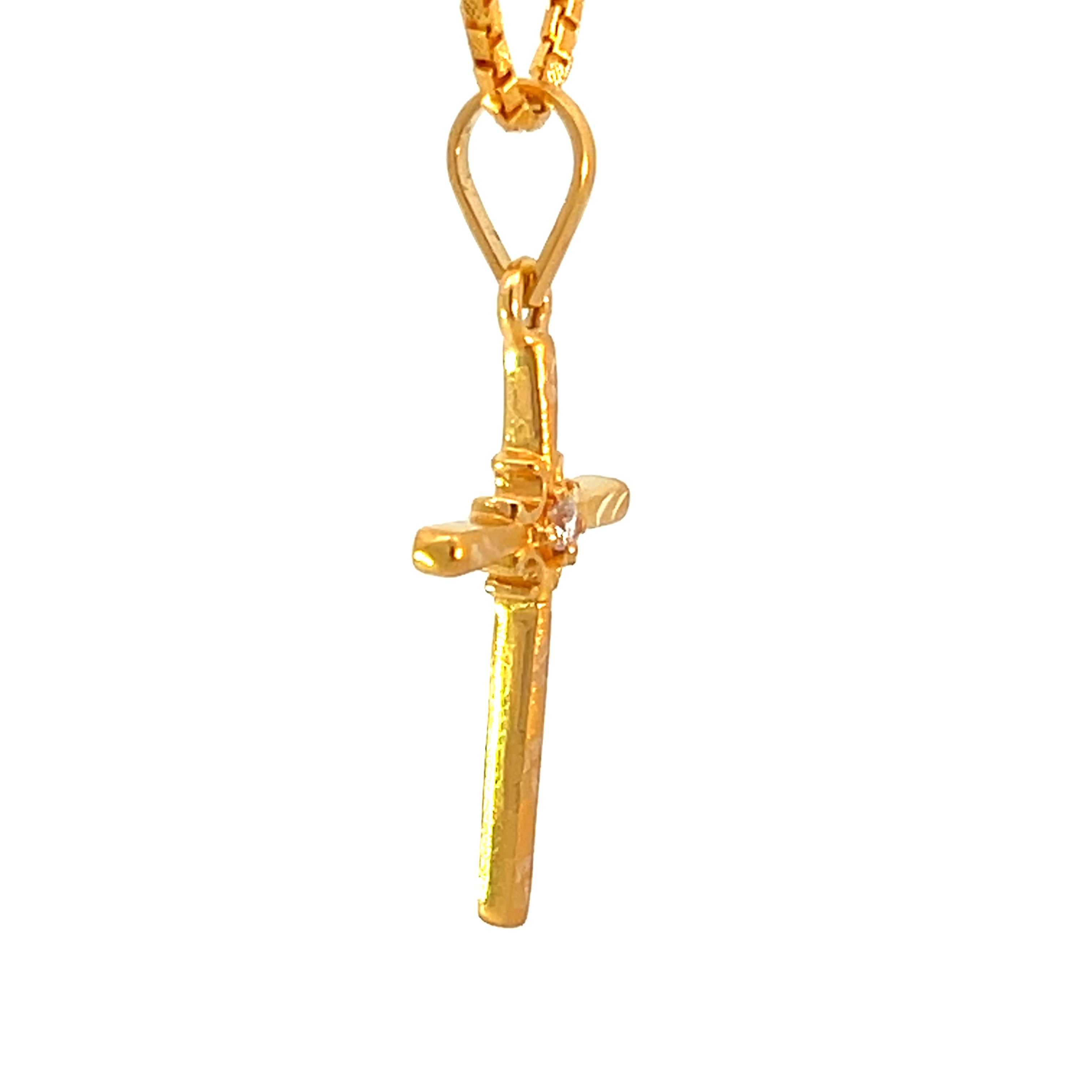 22k Yellow Gold Religious Cross Medium Pendants with gold weight of 2.51g