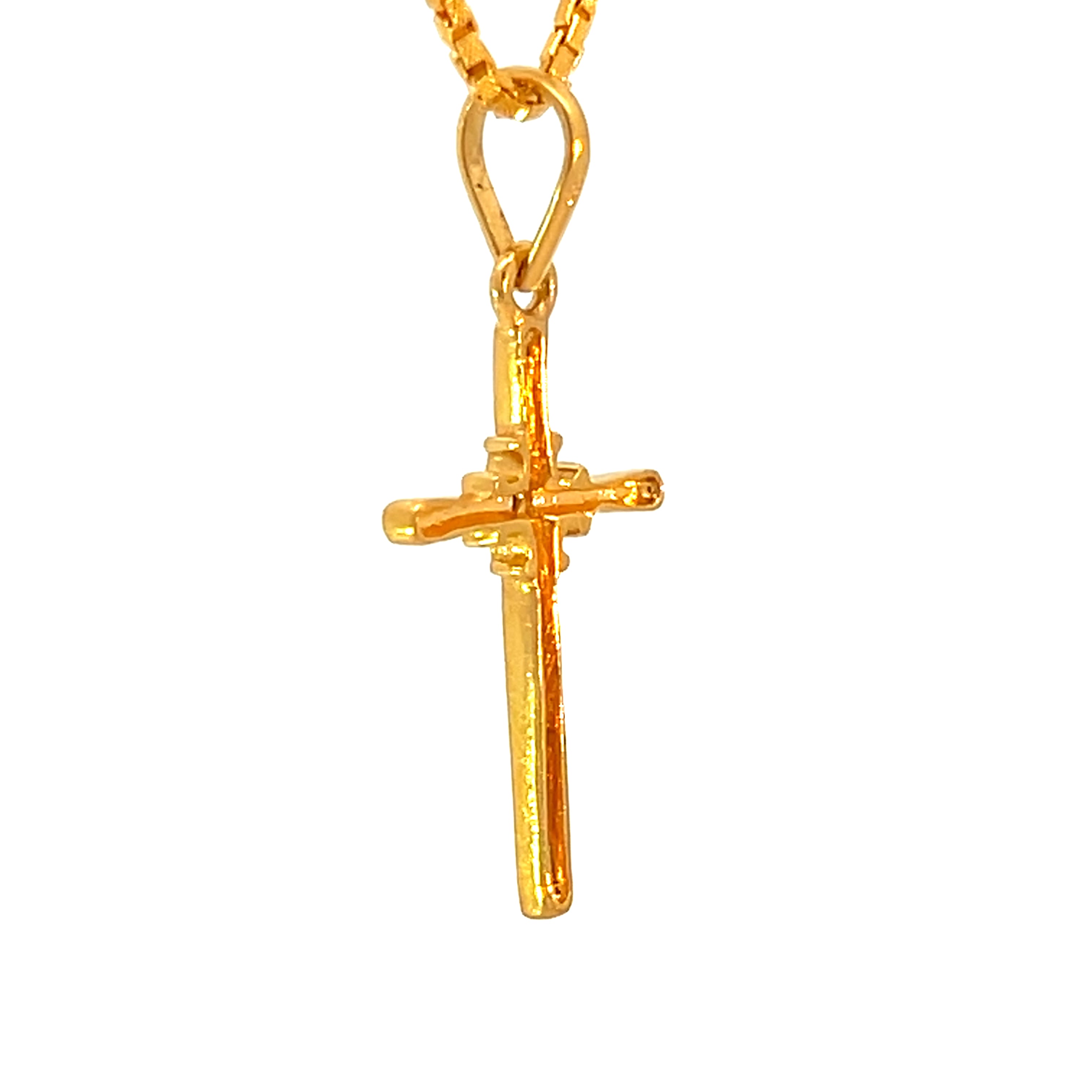 22k Yellow Gold Religious Cross Medium Pendants with gold weight of 2.51g