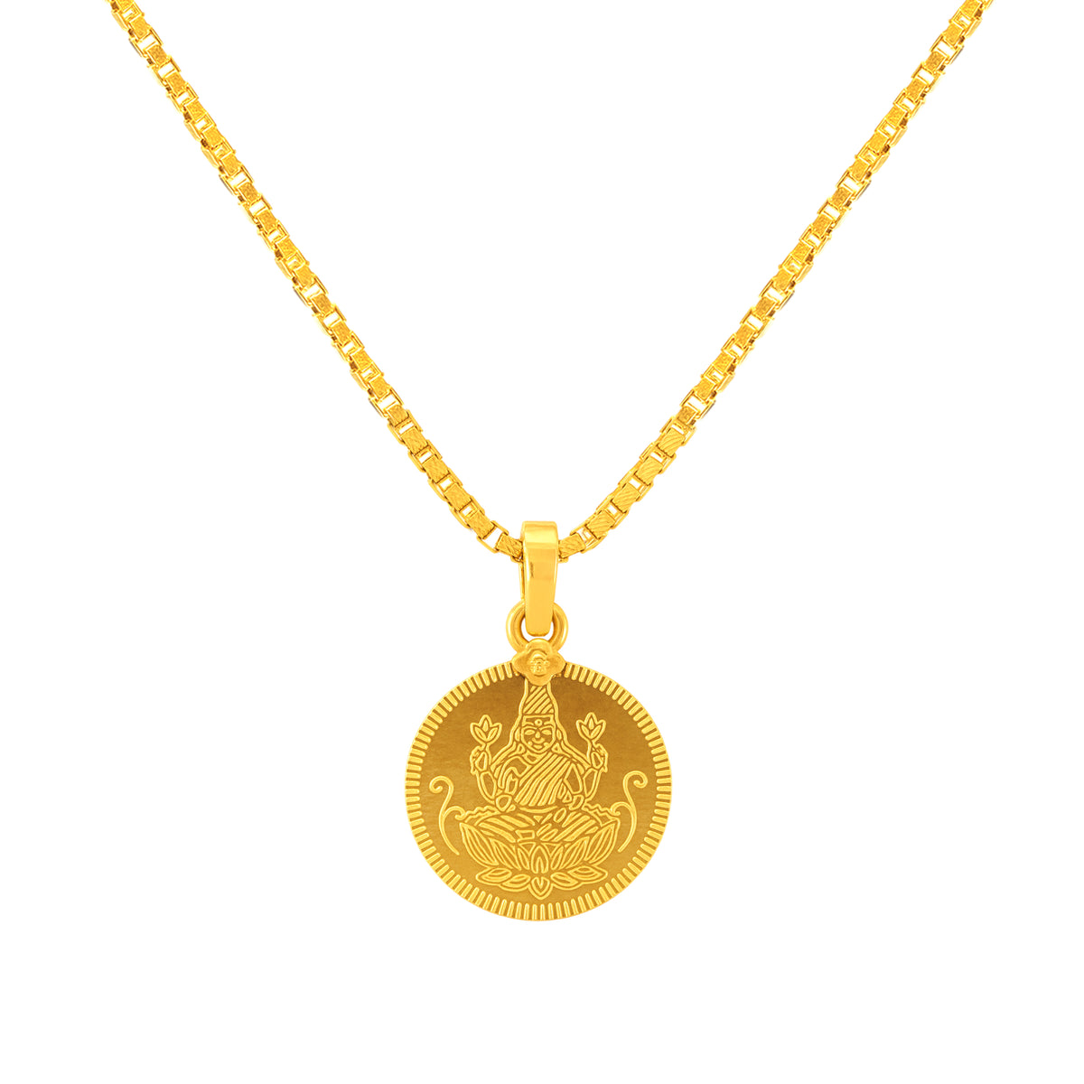 22k Yellow Gold Religious Lakshmi Small Pendants with gold weight of 2.08g