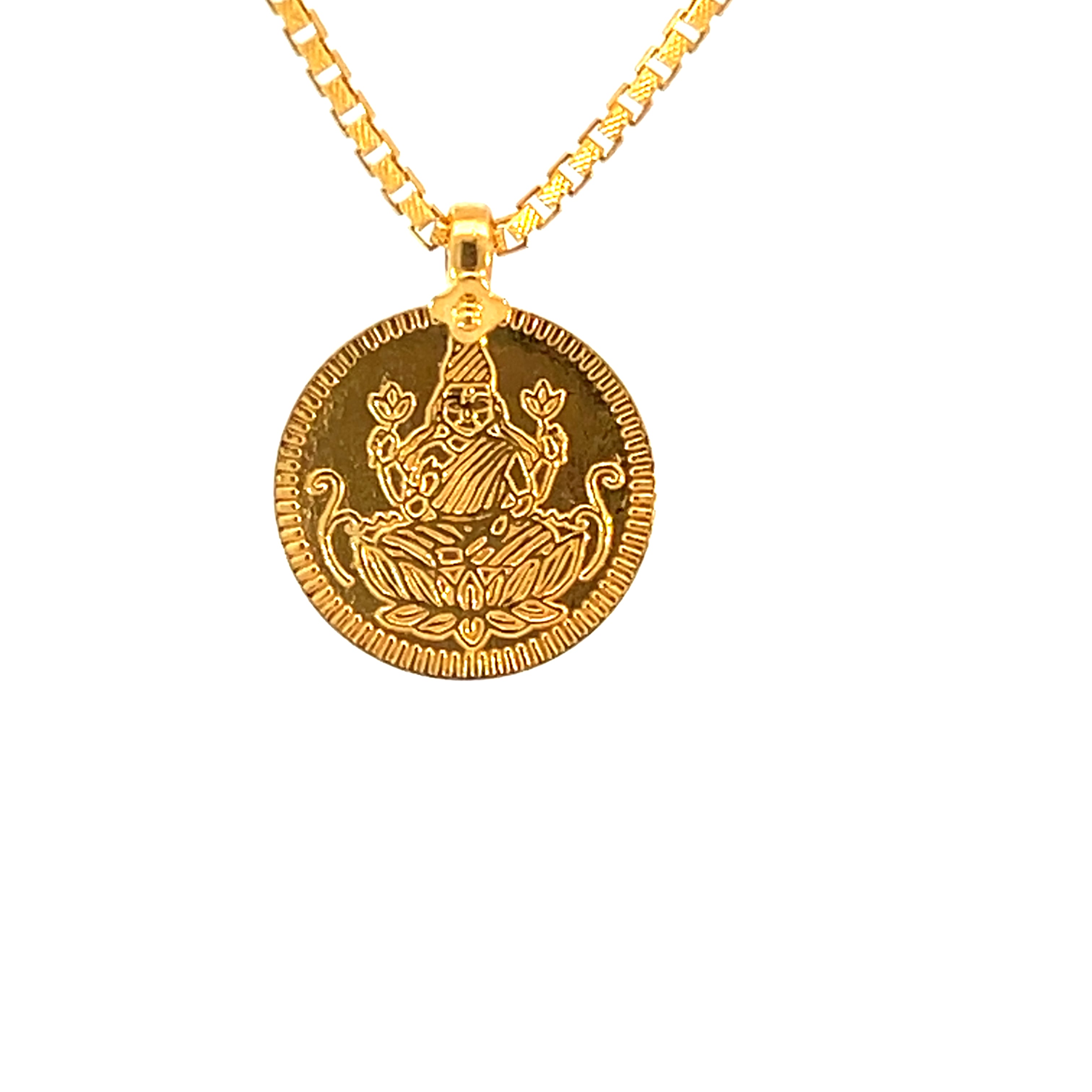 22k Yellow Gold Religious Lakshmi Small Pendants with gold weight of 2.08g