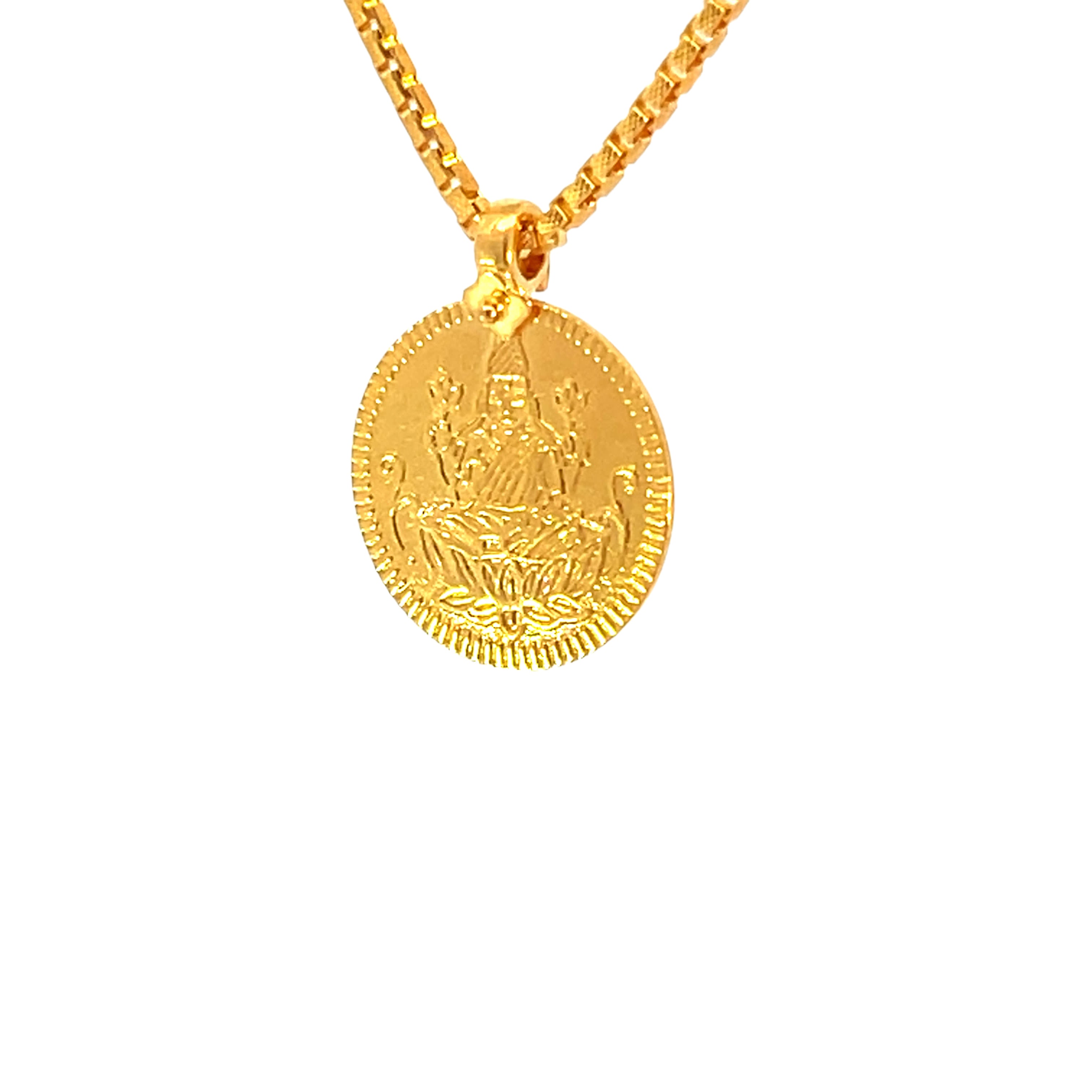 22k Yellow Gold Religious Lakshmi Small Pendants with gold weight of 2.08g