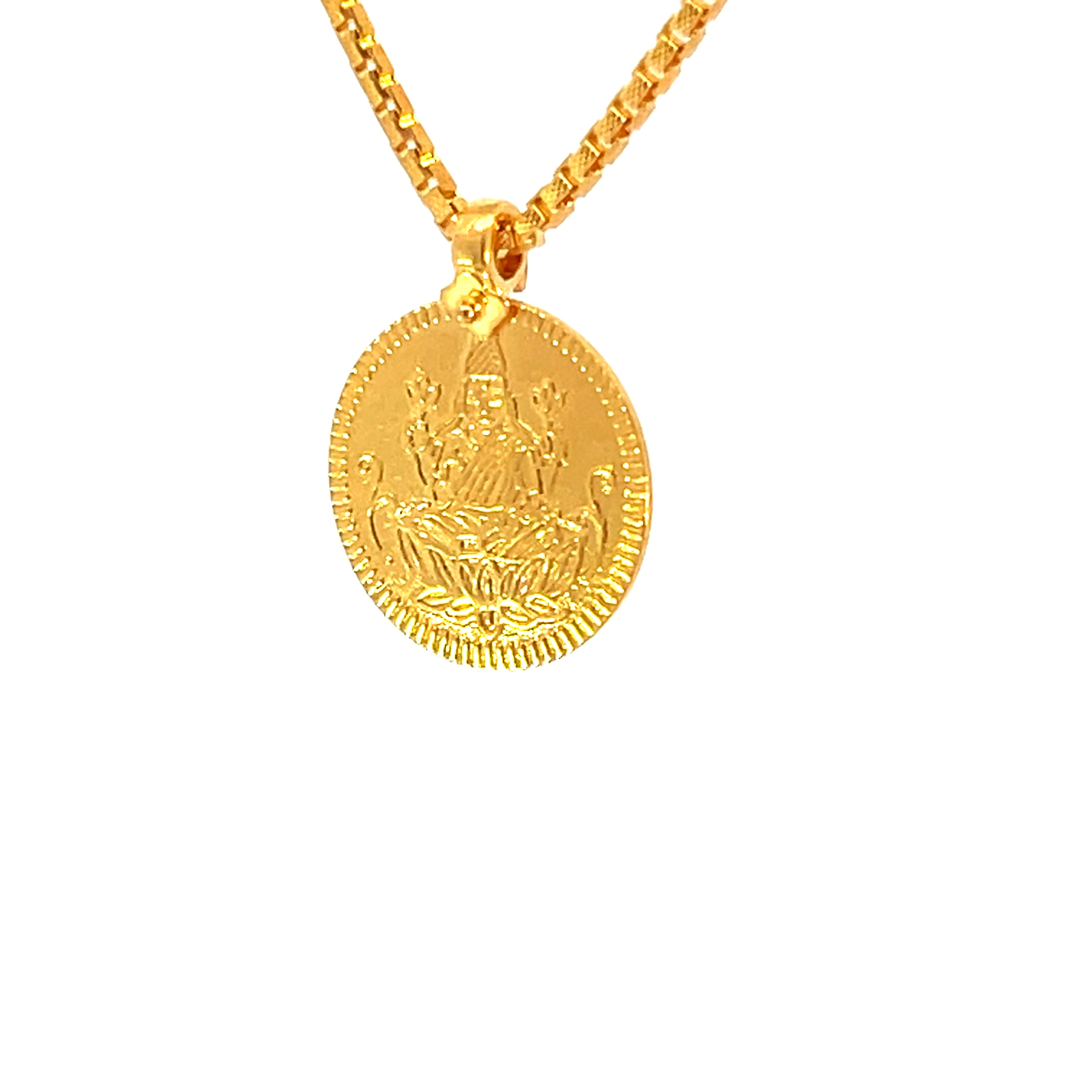 22k Yellow Gold Religious Lakshmi Small Pendants with gold weight of 2.08g