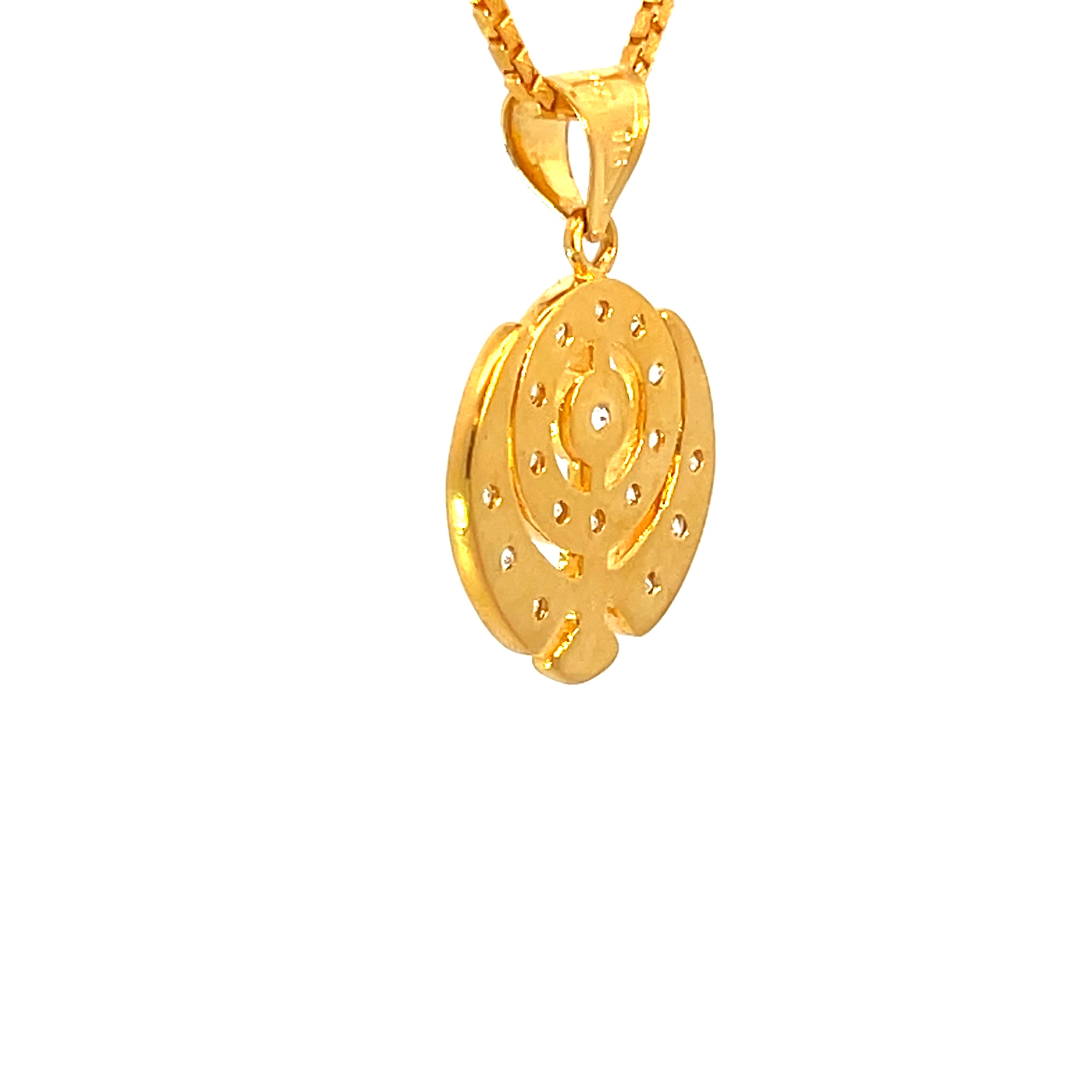 22k Yellow Gold Religious Khanda Medium Pendants with gold weight of 5.44g