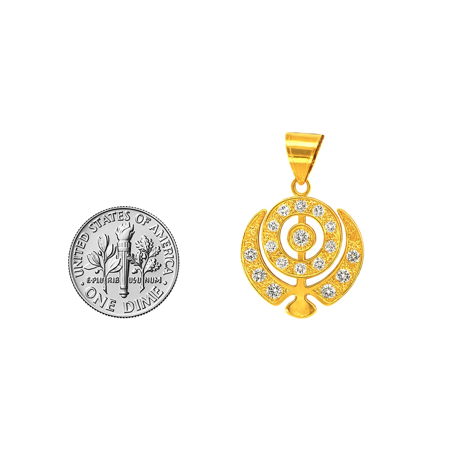 22k Yellow Gold Religious Khanda Medium Pendants with gold weight of 5.44g