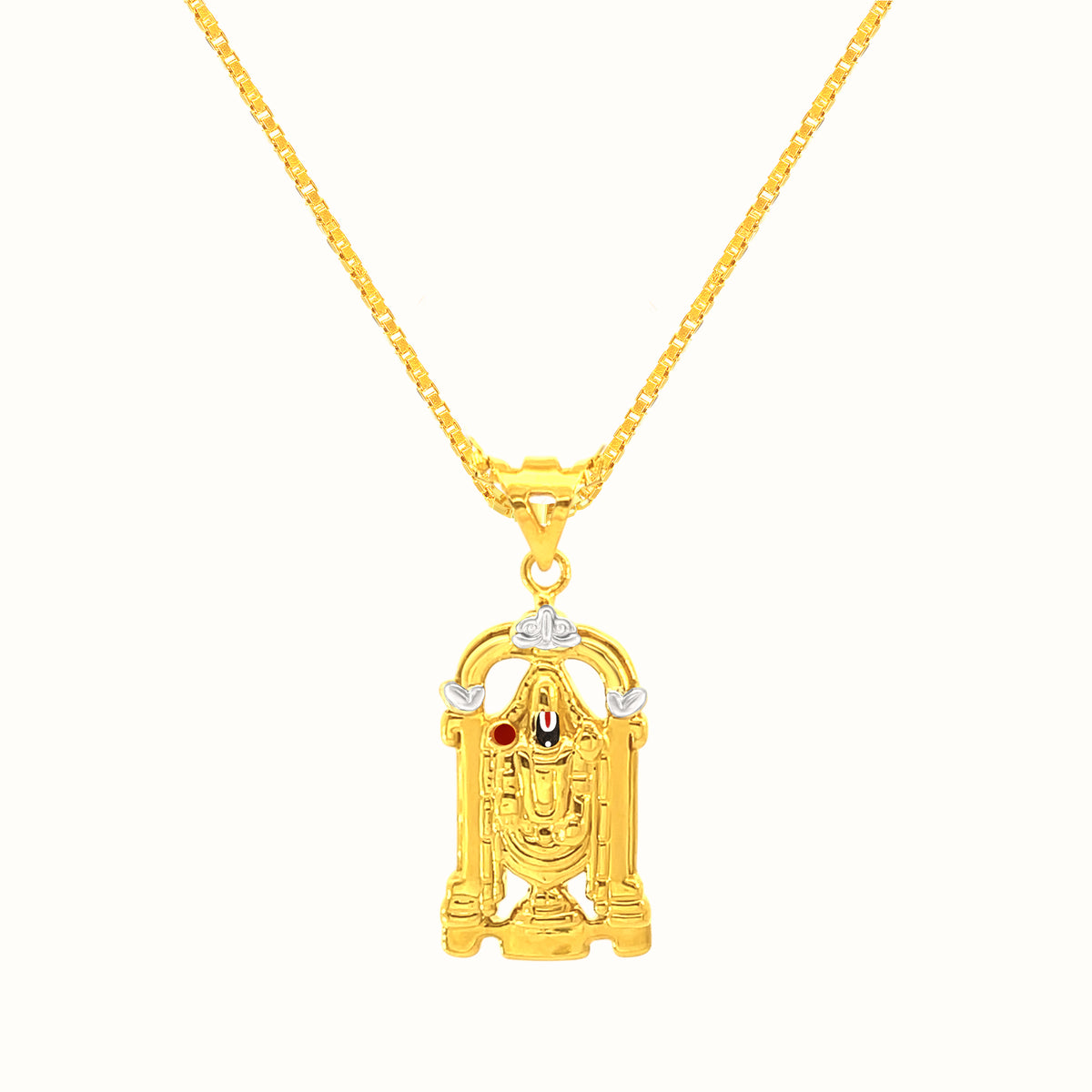 22k Yellow Gold Religious Tirupati Balaji Medium Pendants with gold weight of 2.78g