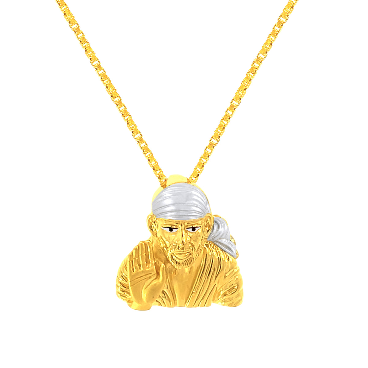 22k Yellow Gold Religious Sai Baba Medium Pendants with gold weight of 9.15g