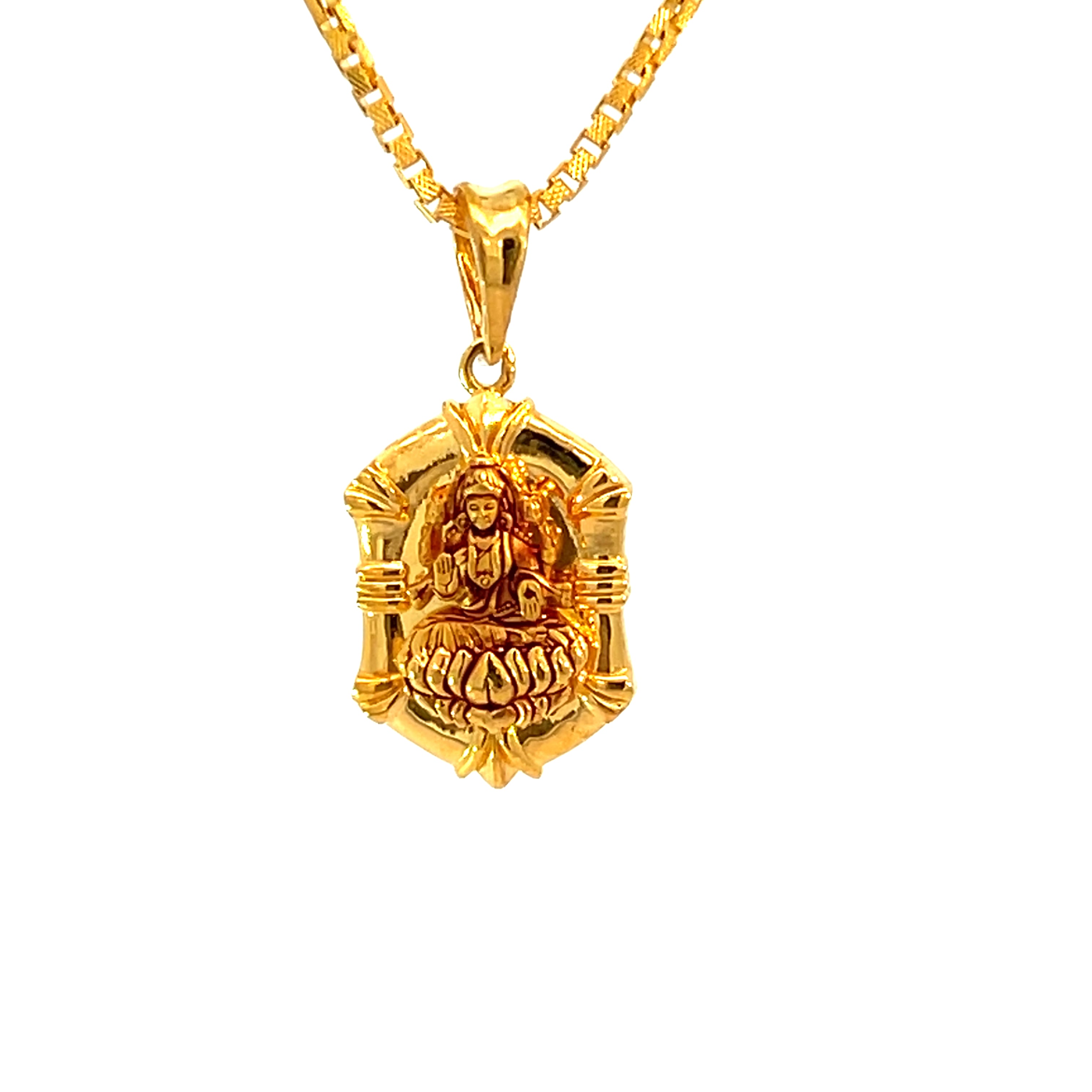 22k Yellow Gold Religious Lakshmi Small Pendants with gold weight of 4.72g