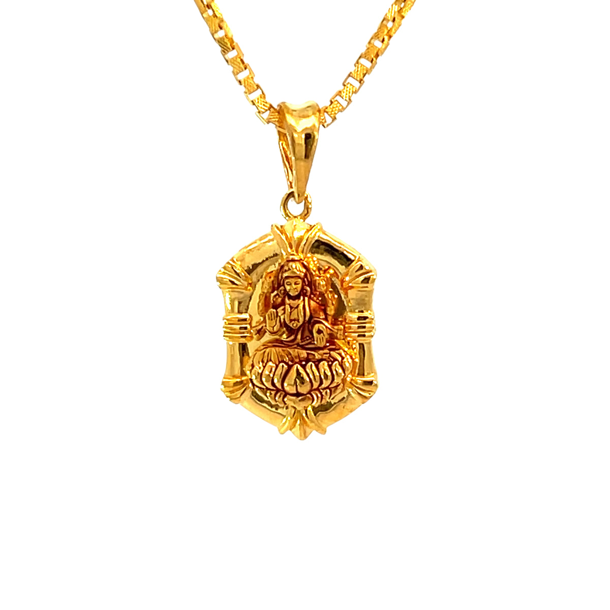 22k Yellow Gold Religious Lakshmi Small Pendants with gold weight of 4.72g