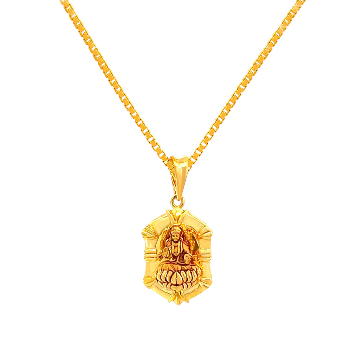 22k Yellow Gold Religious Lakshmi Small Pendant with gold weight of 4.72g