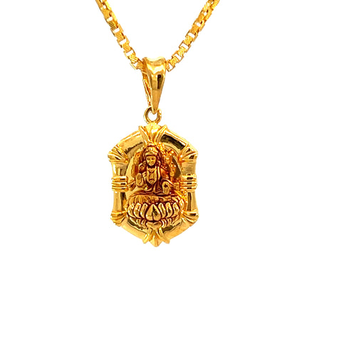 22k Yellow Gold Religious Lakshmi Small Pendants with gold weight of 4.72g