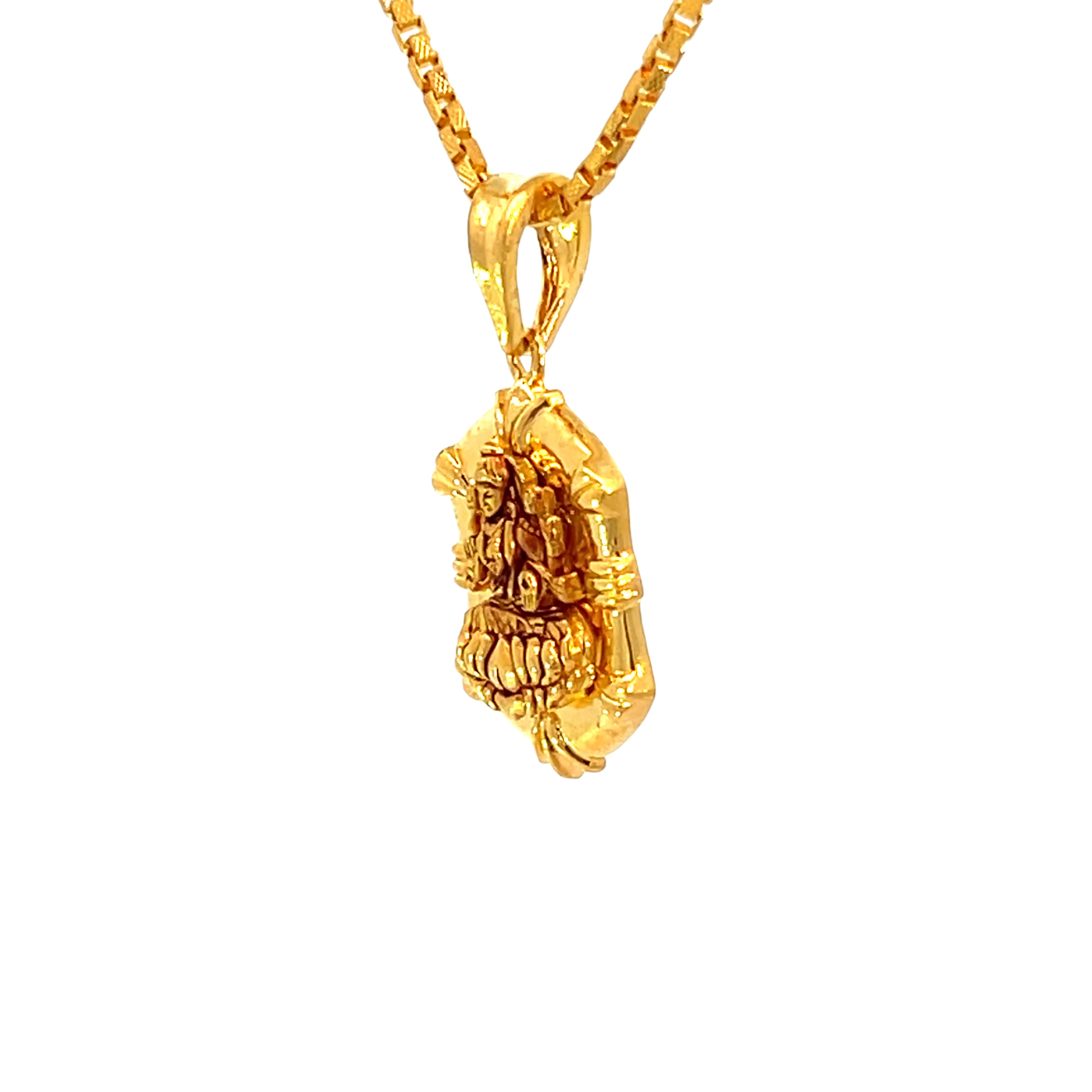 22k Yellow Gold Religious Lakshmi Small Pendants with gold weight of 4.72g