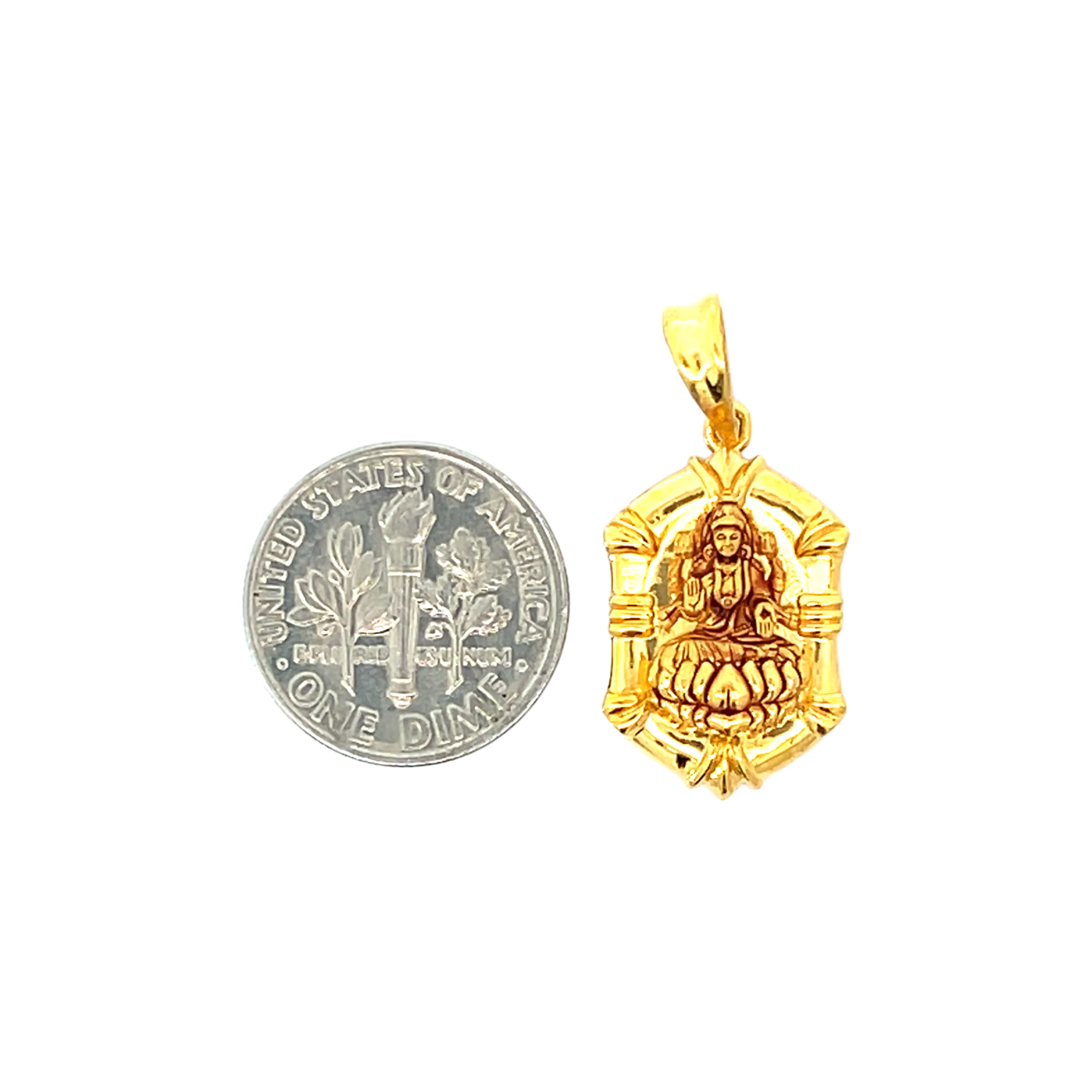 22k Yellow Gold Religious Lakshmi Small Pendants with gold weight of 4.72g