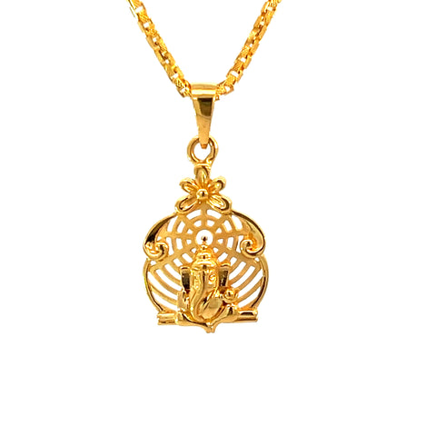 22k Yellow Gold Religious Ganesh Medium Pendants with gold weight of 3.75g