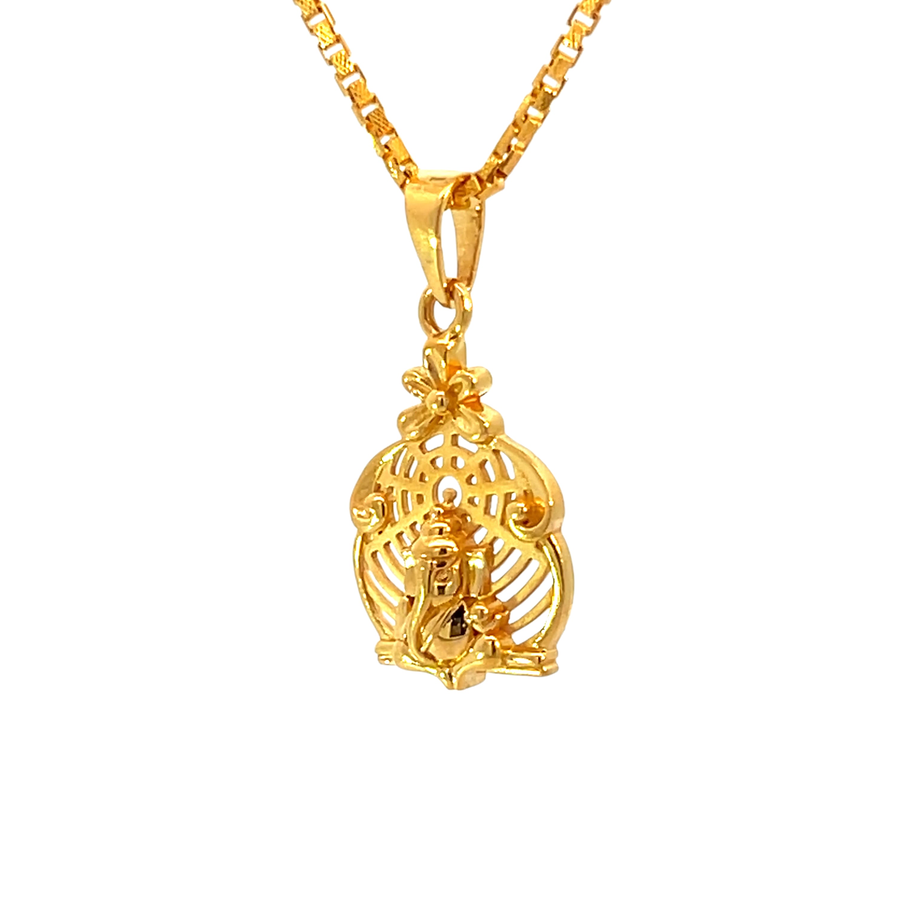 22k Yellow Gold Religious Ganesh Medium Pendants with gold weight of 3.75g