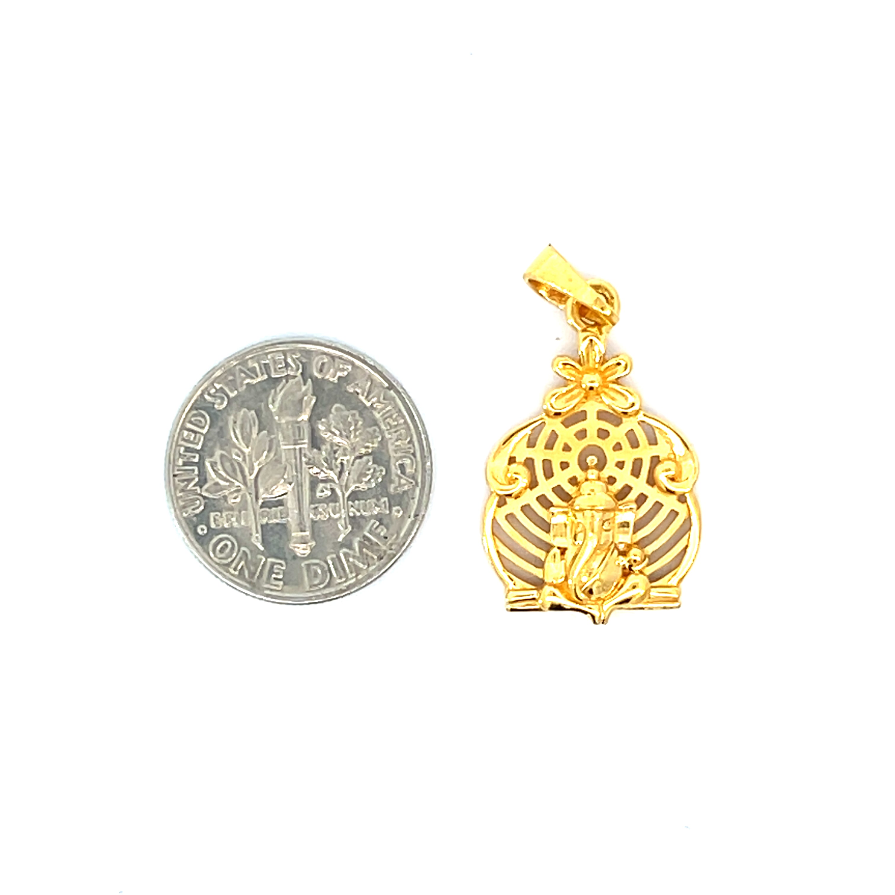 22k Yellow Gold Religious Ganesh Medium Pendants with gold weight of 3.75g