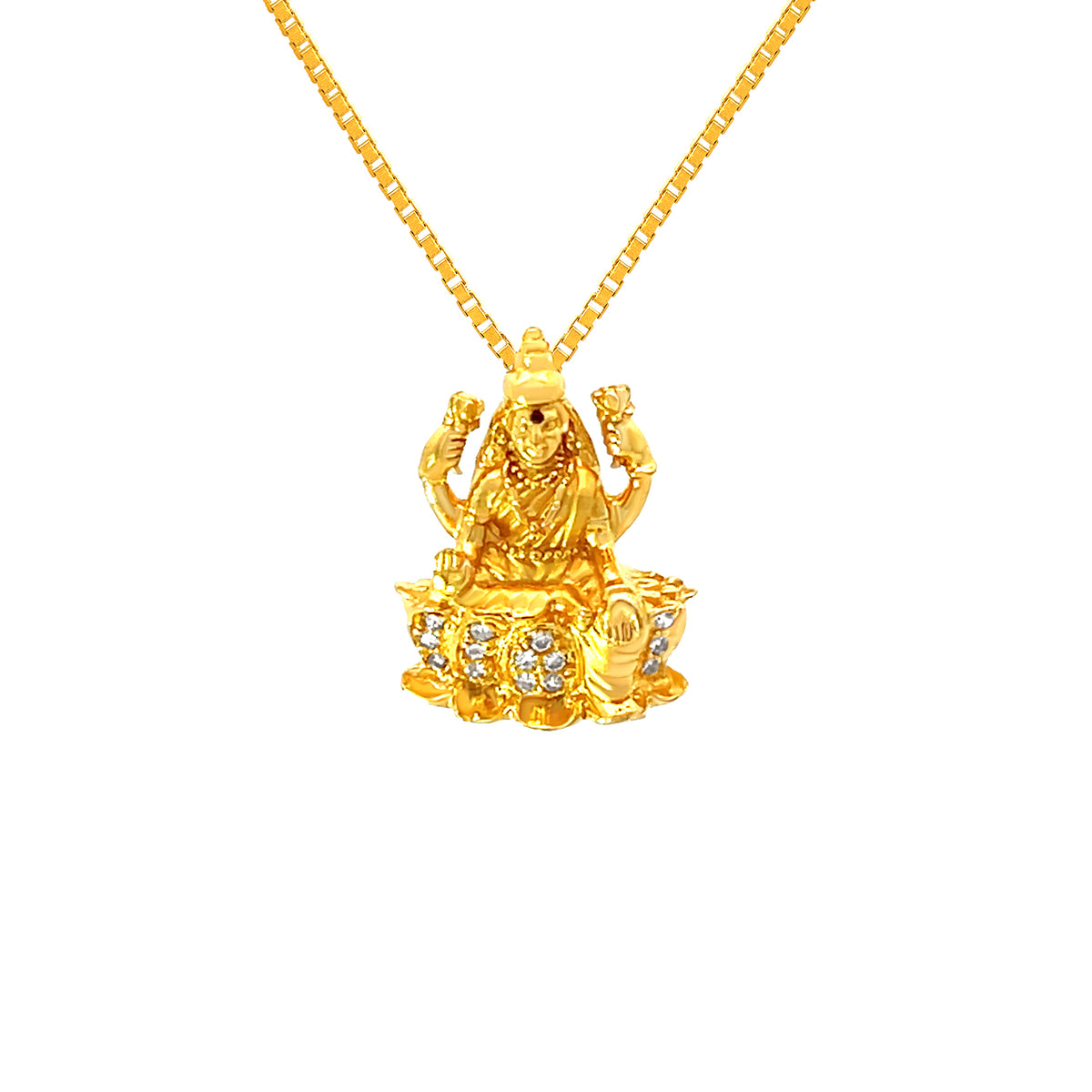 22K Yellow Gold Religious Lakshmi Small Pendants with gold weight of 3.56g