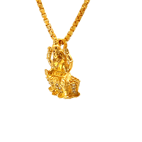 22K Yellow Gold Religious Lakshmi Small Pendants with gold weight of 3.56g