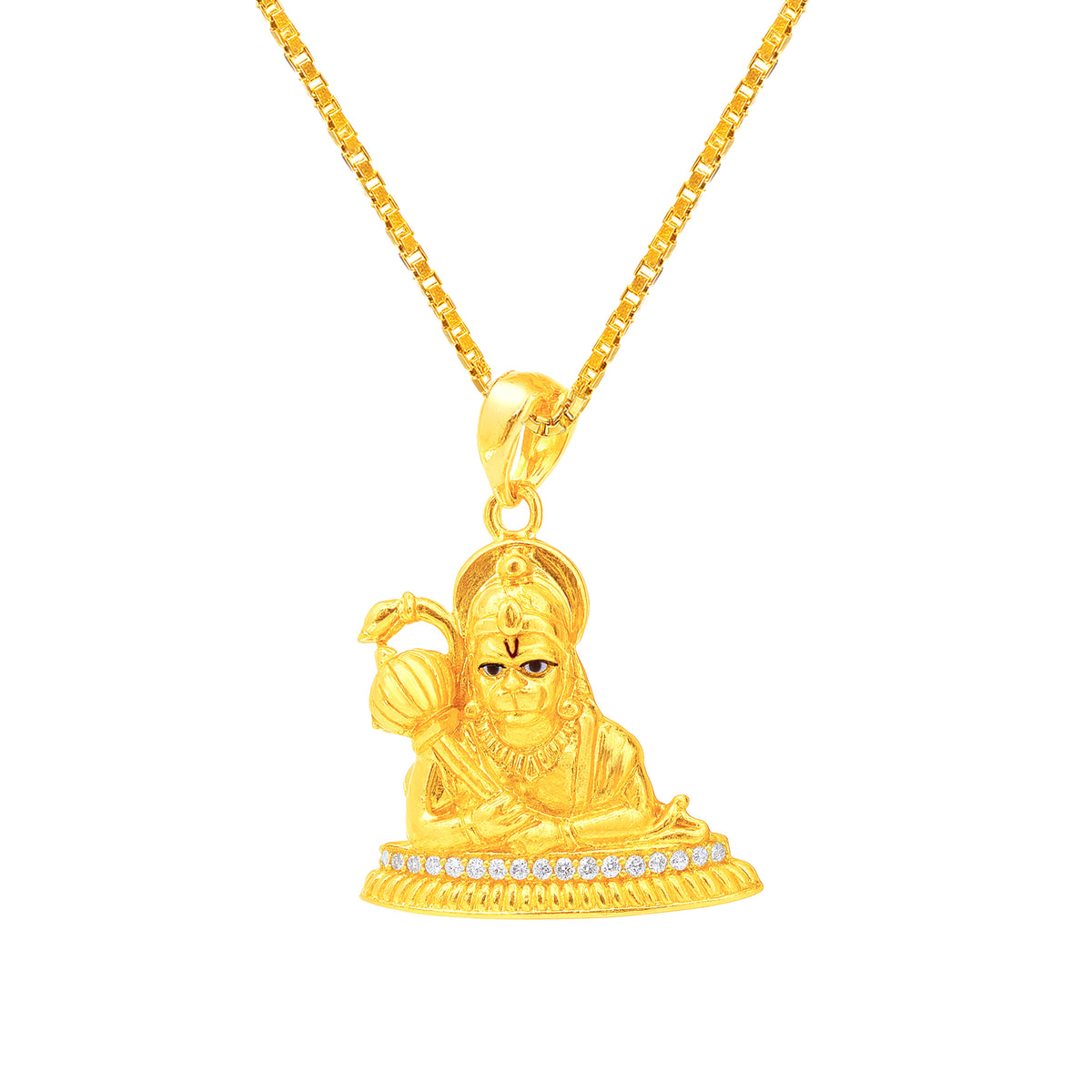 22K Yellow Gold Religious Hanuman Medium Pendant with gold weight of 5.54g
