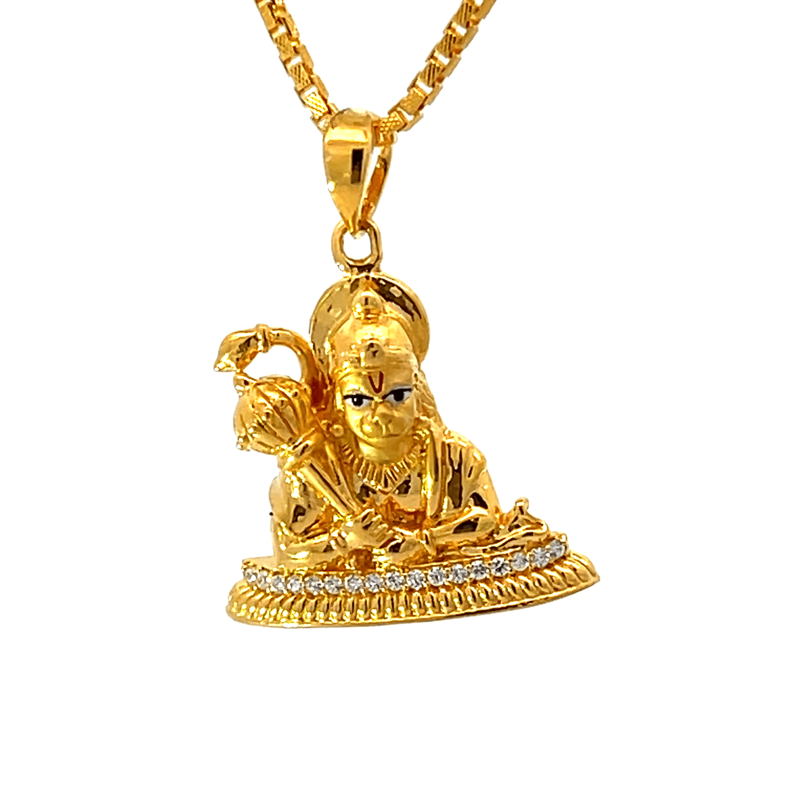 22K Yellow Gold Religious Hanuman Medium Pendants with gold weight of 5.54g