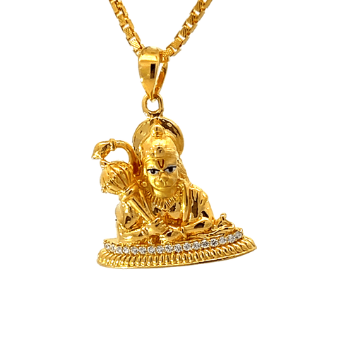 22K Yellow Gold Religious Hanuman Medium Pendants with gold weight of 5.54g