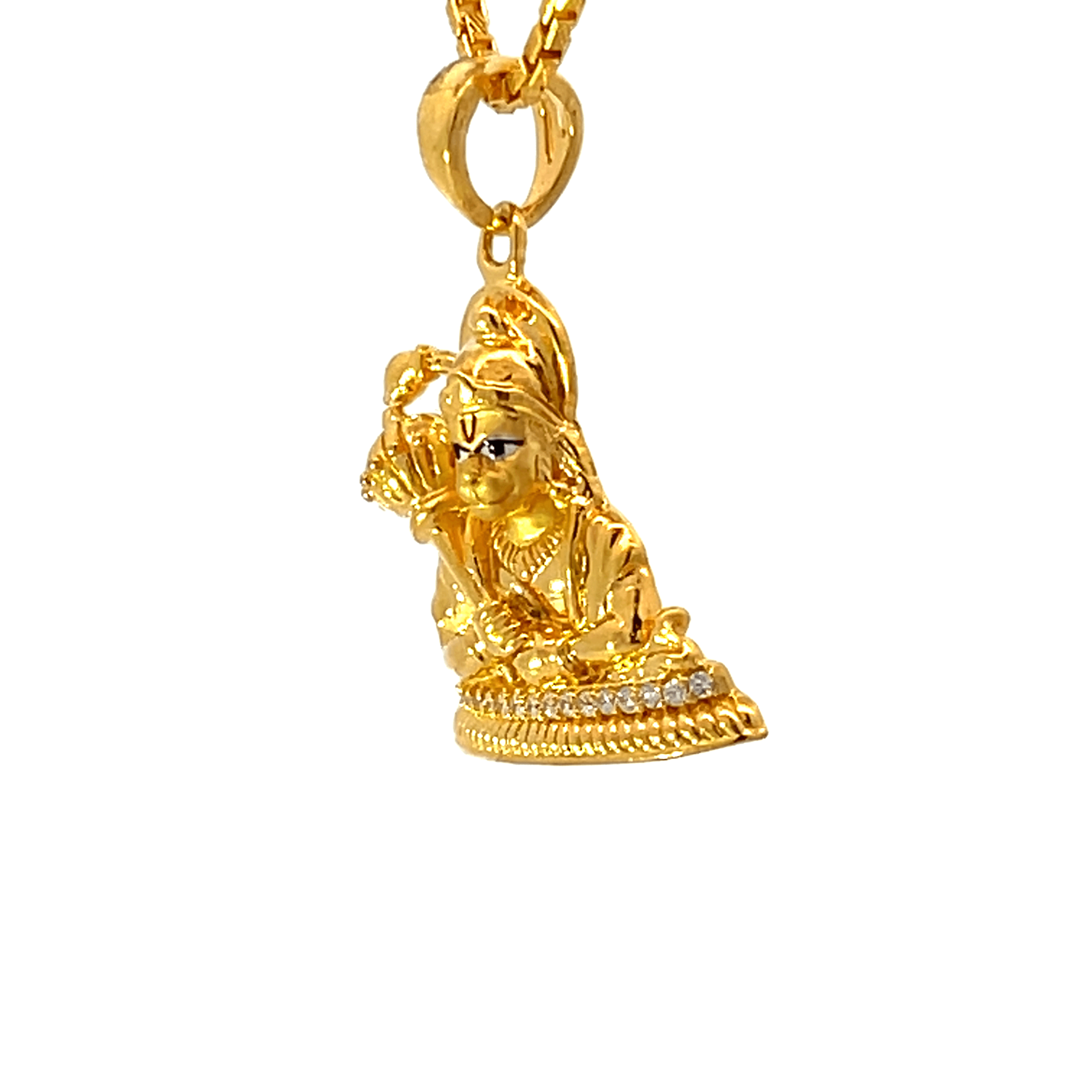 22K Yellow Gold Religious Hanuman Medium Pendants with gold weight of 5.54g