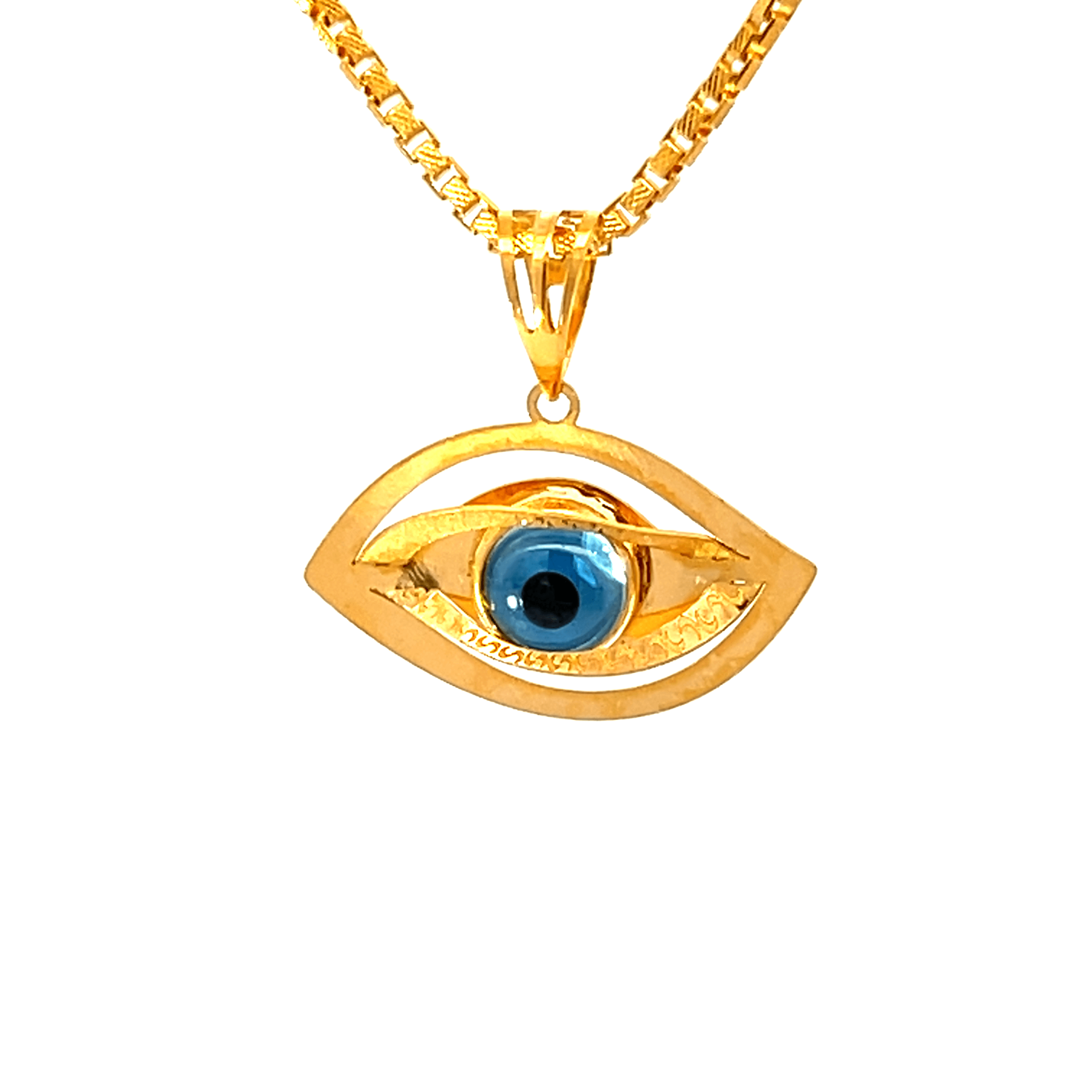 22K Yellow Gold Religious Evil Eye Medium Pendants with gold weight of 1.58g