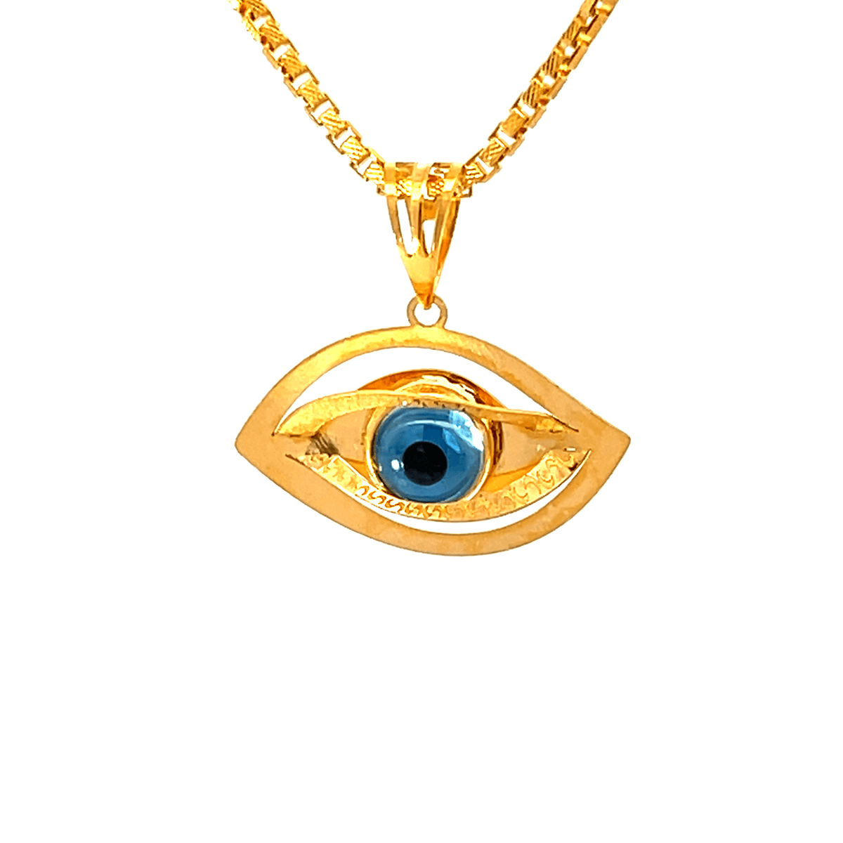 22K Yellow Gold Religious Evil Eye Medium Pendants with gold weight of 1.58g